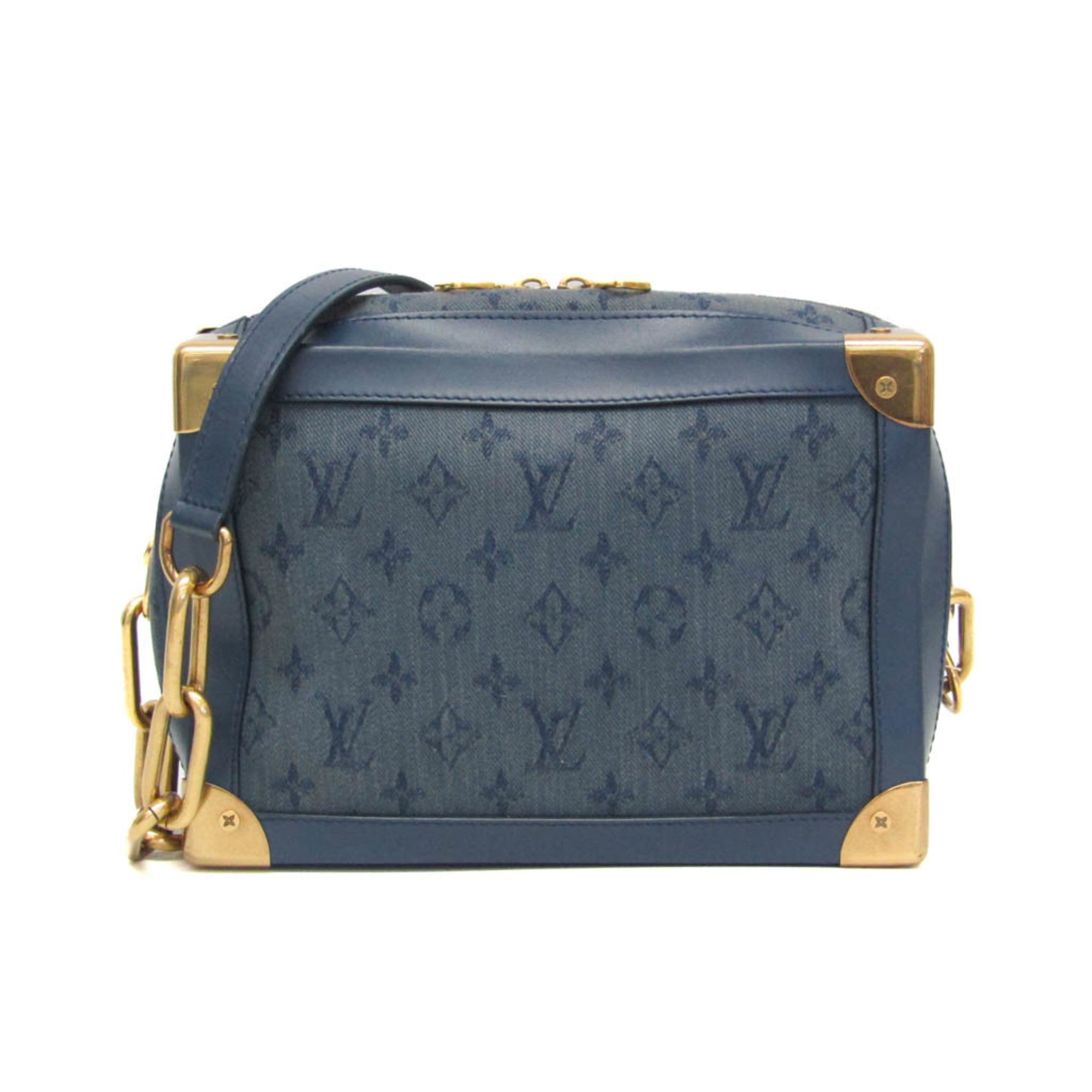 LOV Monogram Denim Soft Trunk M44723 Women's Shoulder Bag Blue