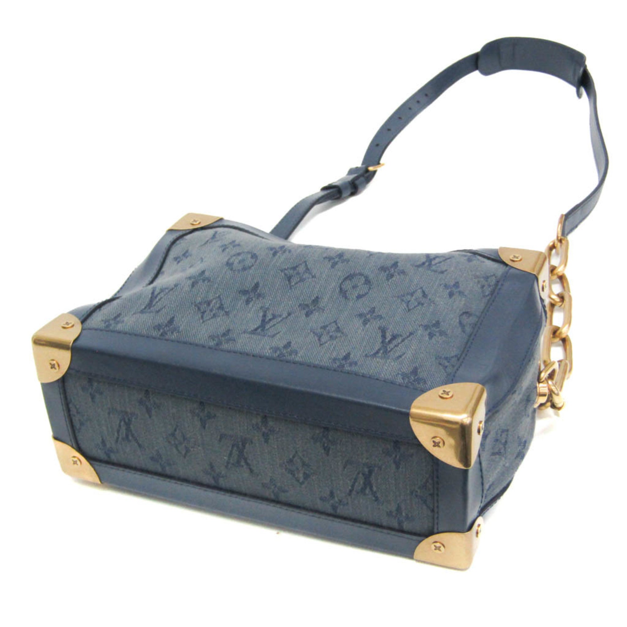 LOV Monogram Denim Soft Trunk M44723 Women's Shoulder Bag Blue