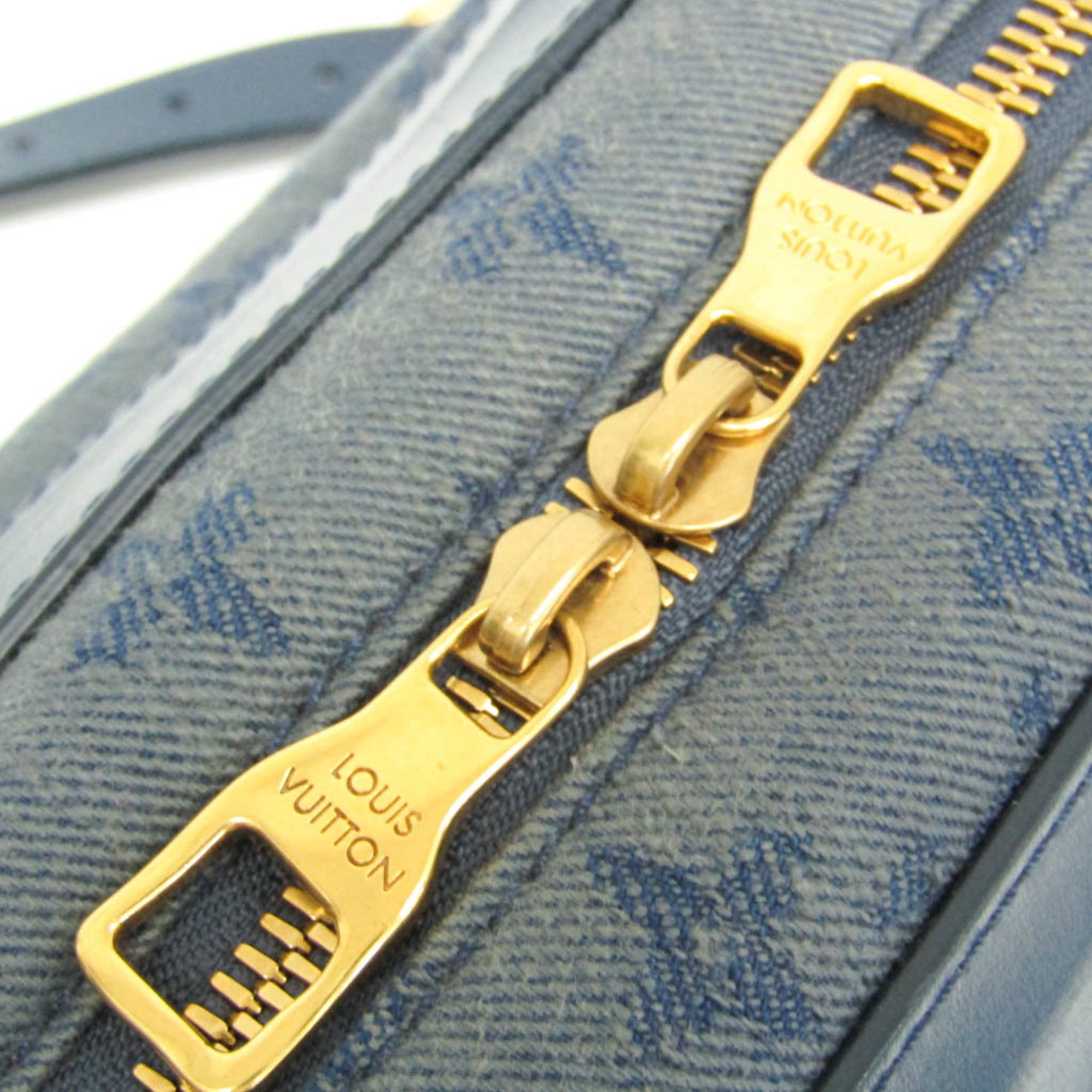 LOV Monogram Denim Soft Trunk M44723 Women's Shoulder Bag Blue