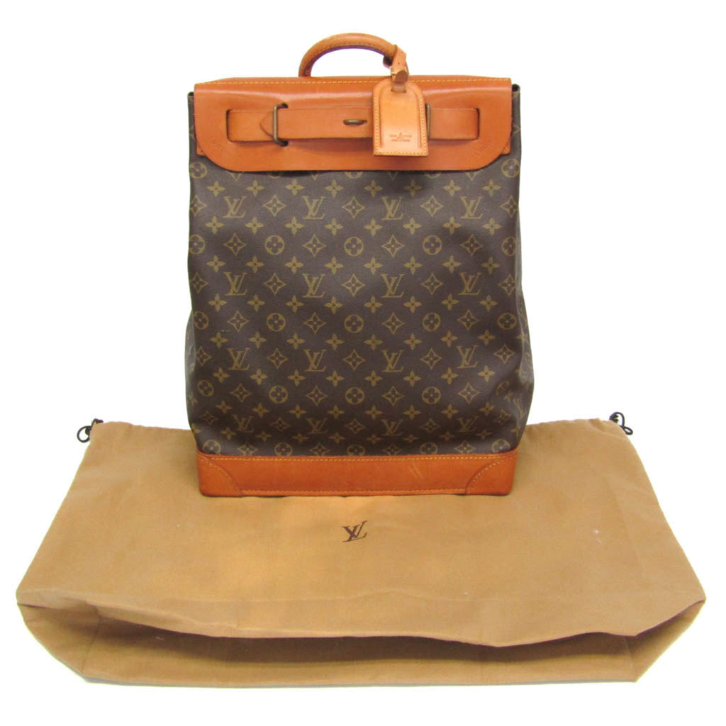 LOV Monogram Steamer 35 Men,Women Boston Bag Brown