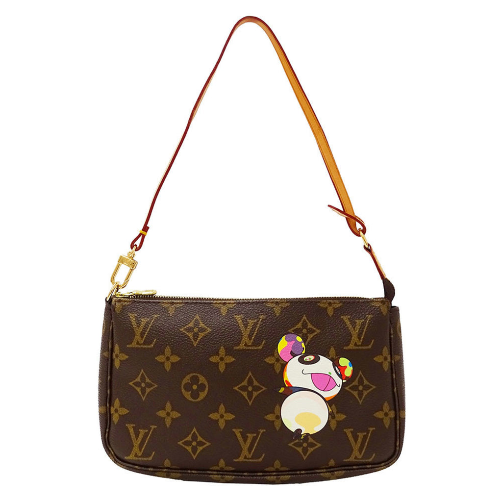 LOV Monogram Panda Pochette Accessoires (Brown) M51981, a women's pouch/accessory case in collaboration with Takashi Murakami.
