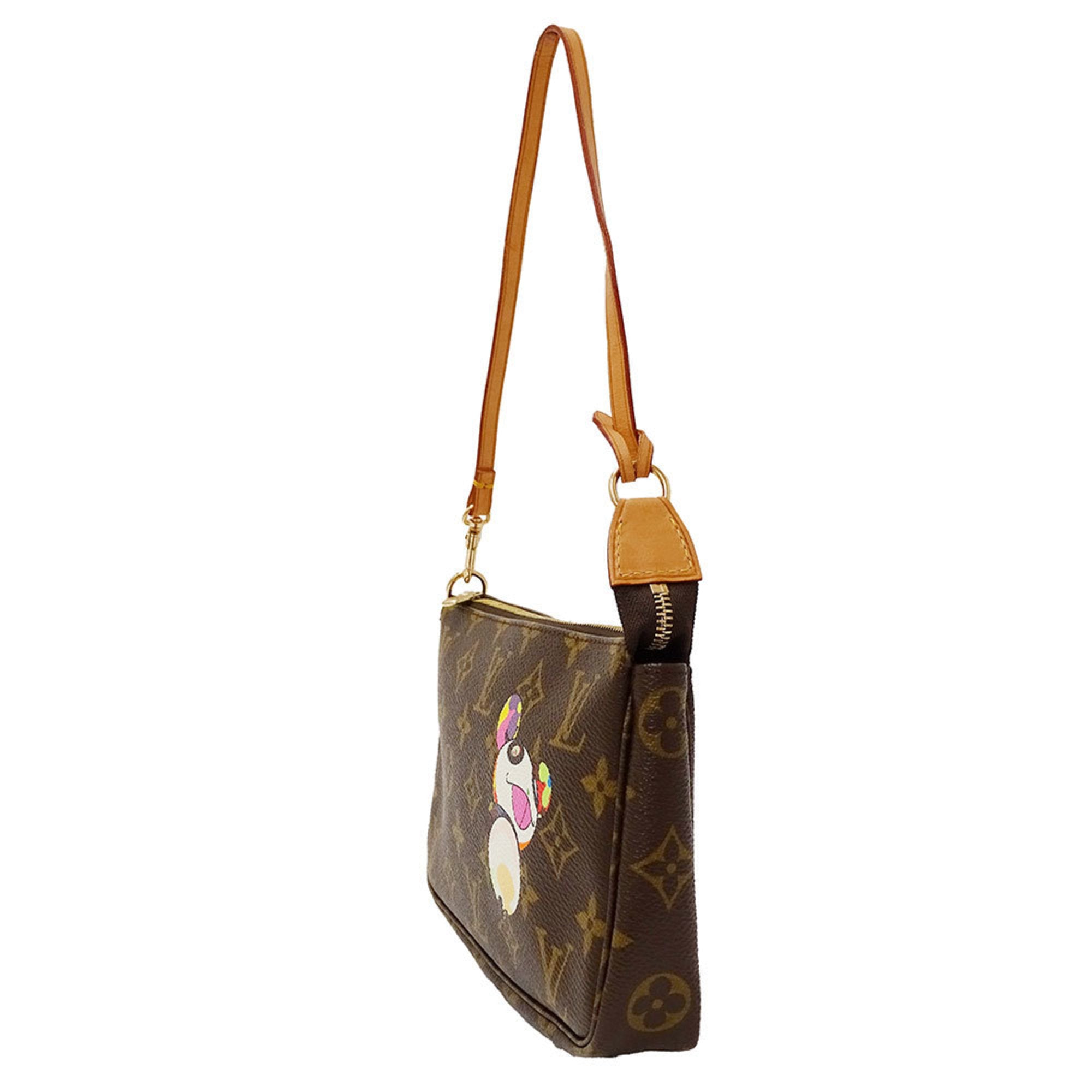 LOV Monogram Panda Pochette Accessoires (Brown) M51981, a women's pouch/accessory case in collaboration with Takashi Murakami.