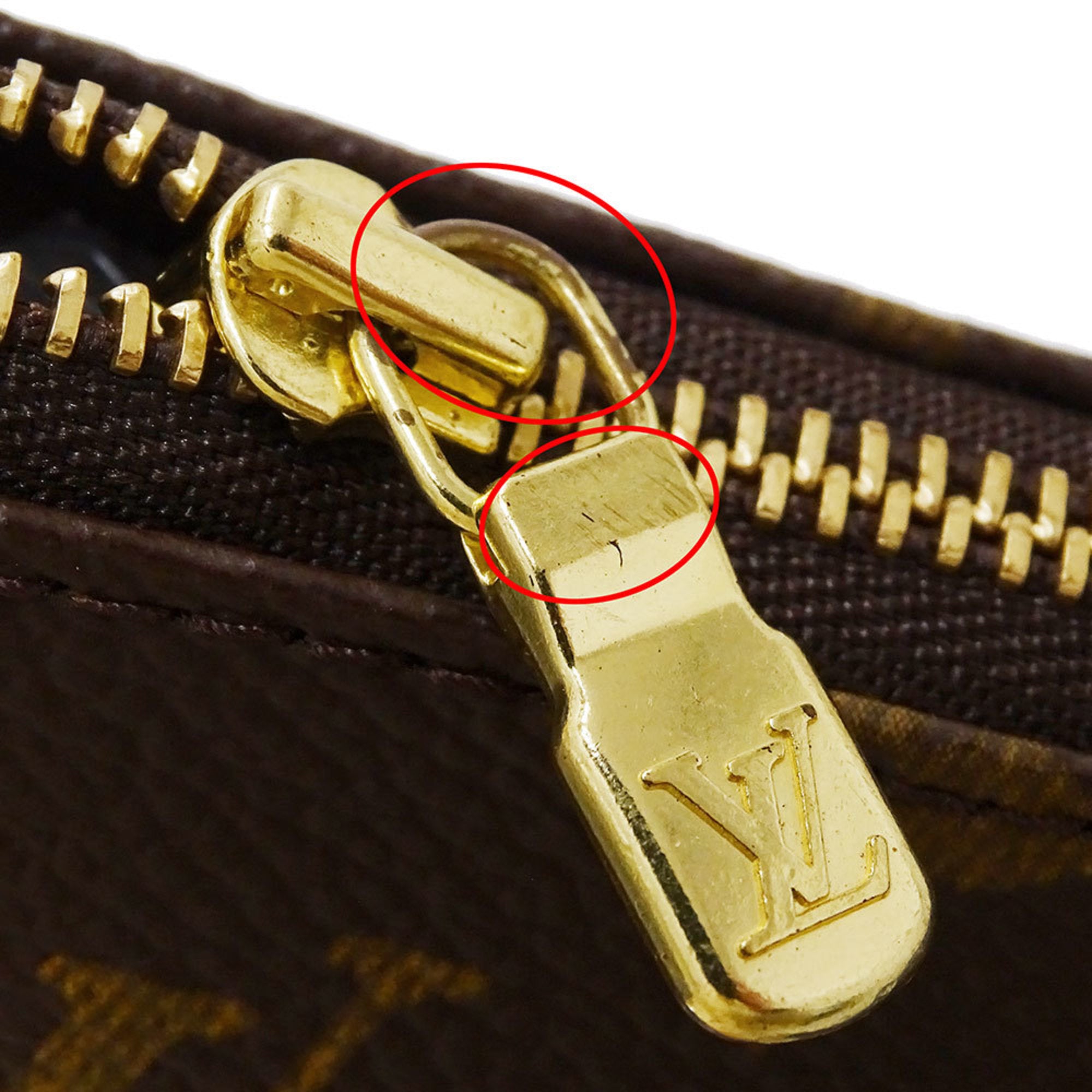 LOV Monogram Panda Pochette Accessoires (Brown) M51981, a women's pouch/accessory case in collaboration with Takashi Murakami.