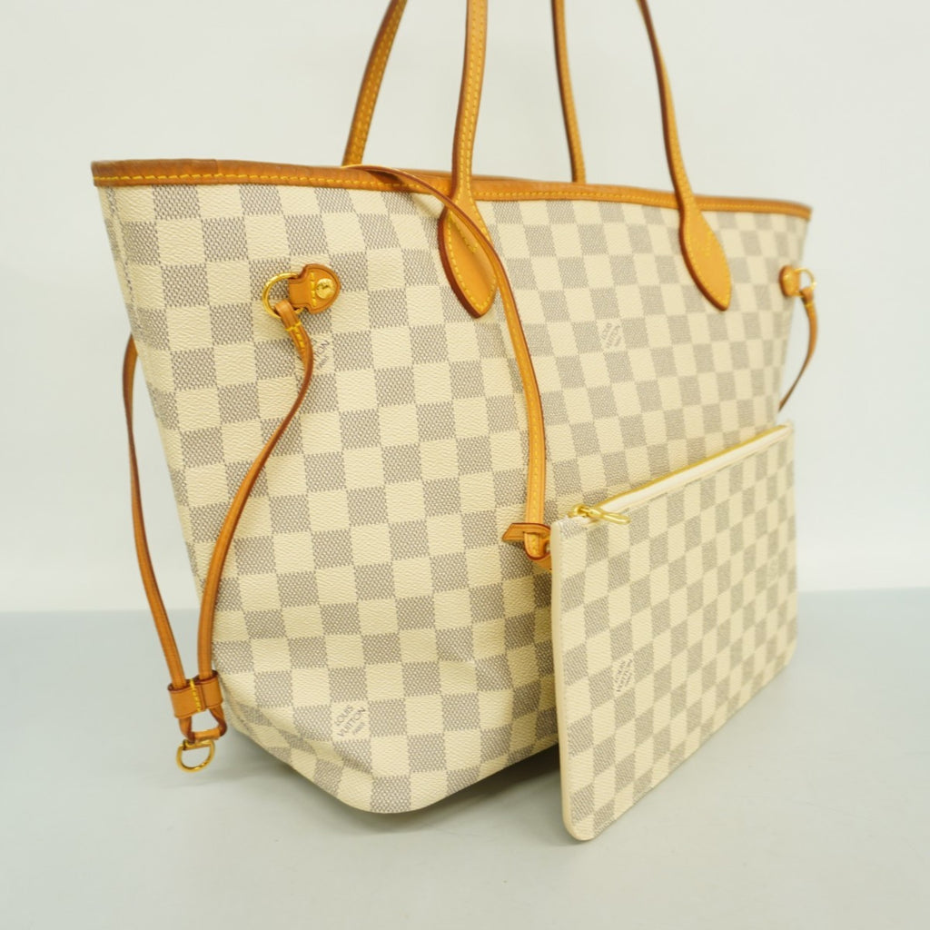 LOV Damier Azur Neverfull MM Tote Bag N41361 White Women's