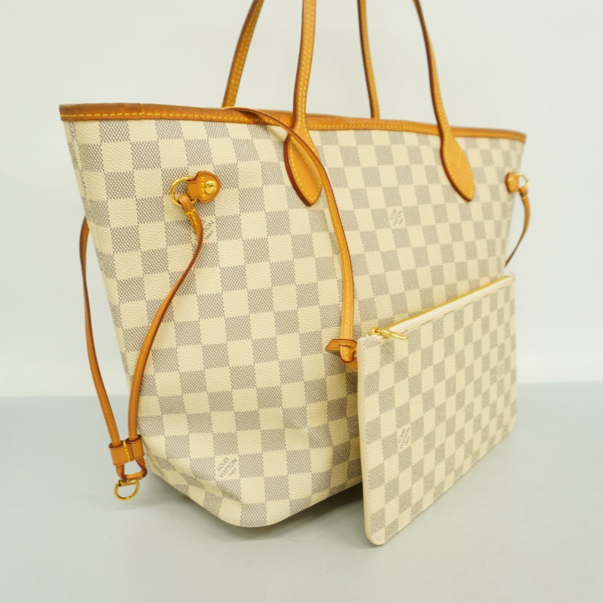 LOV Damier Azur Neverfull MM Tote Bag N41361 White Women's
