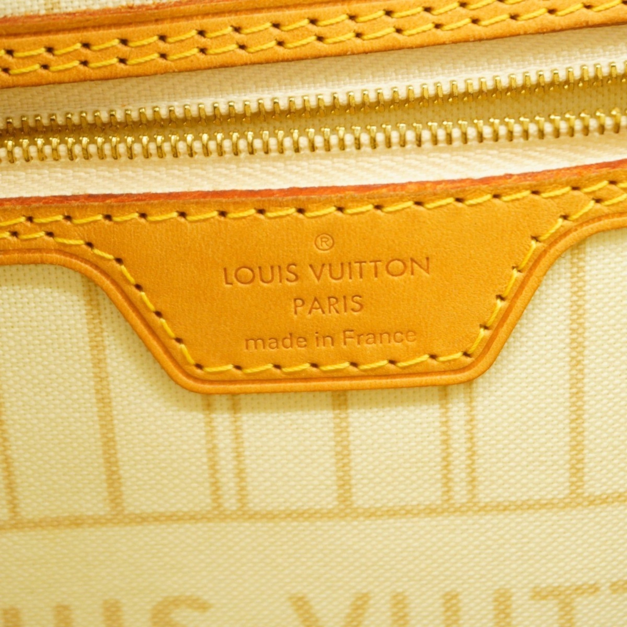 LOV Damier Azur Neverfull MM Tote Bag N41361 White Women's