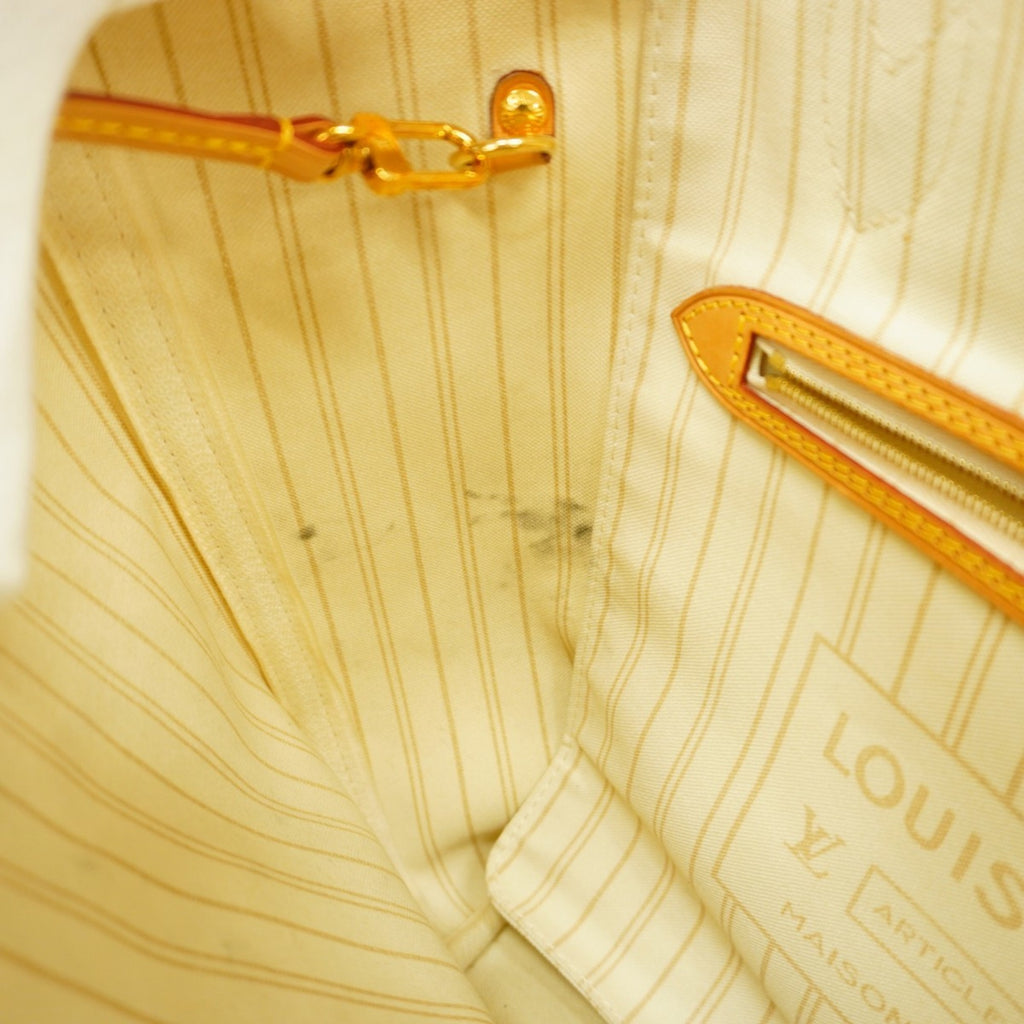 LOV Damier Azur Neverfull MM Tote Bag N41361 White Women's