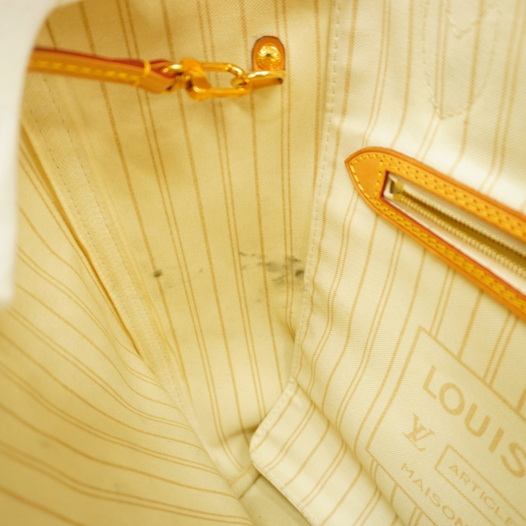 LOV Damier Azur Neverfull MM Tote Bag N41361 White Women's