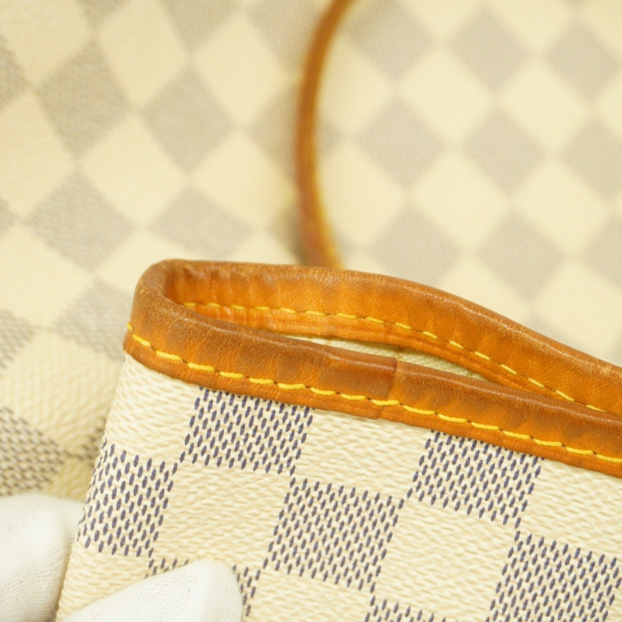 LOV Damier Azur Neverfull MM Tote Bag N41361 White Women's