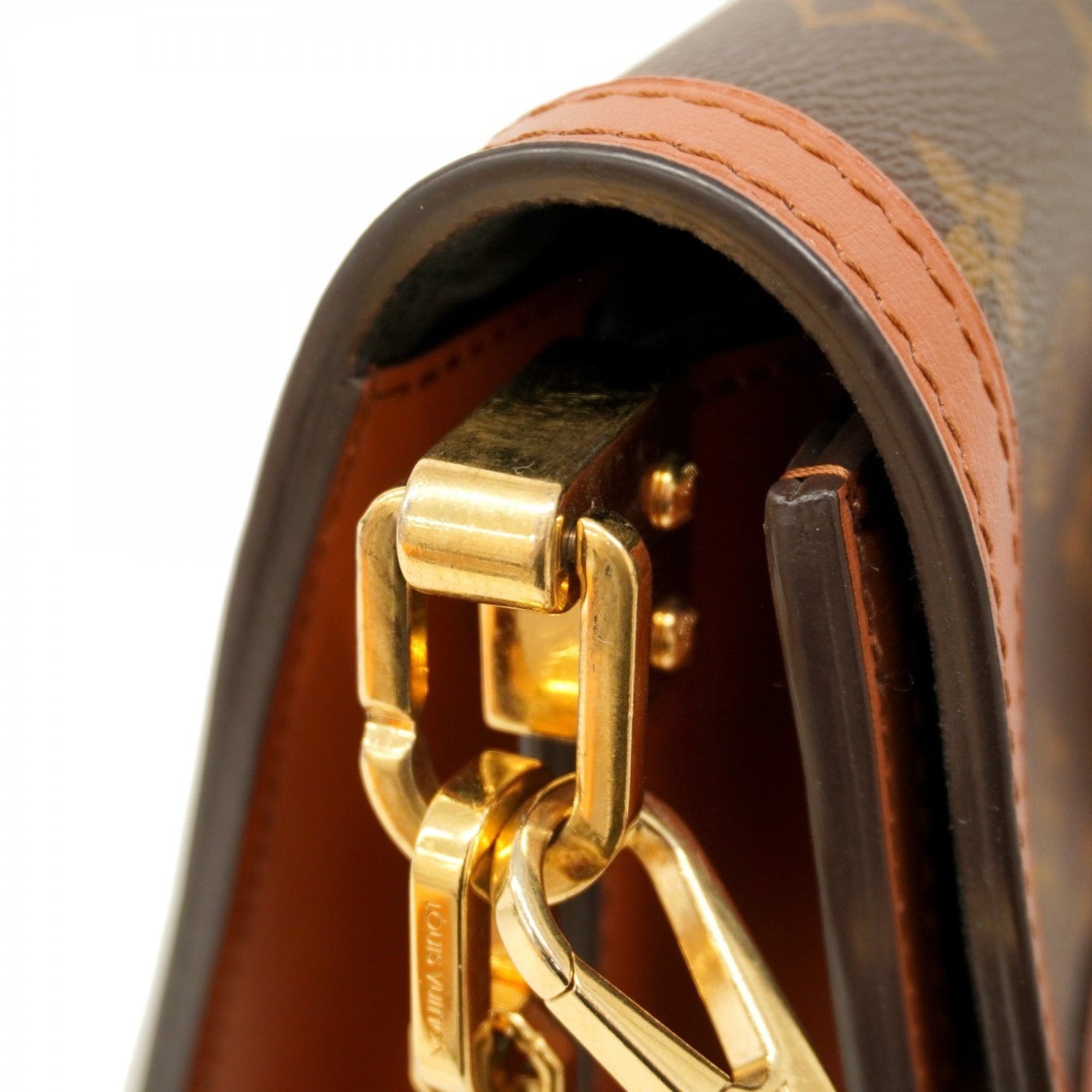 LOV Monogram Reverse Dauphine MM Handbag M45958 Brown 2-Way Bag for Women