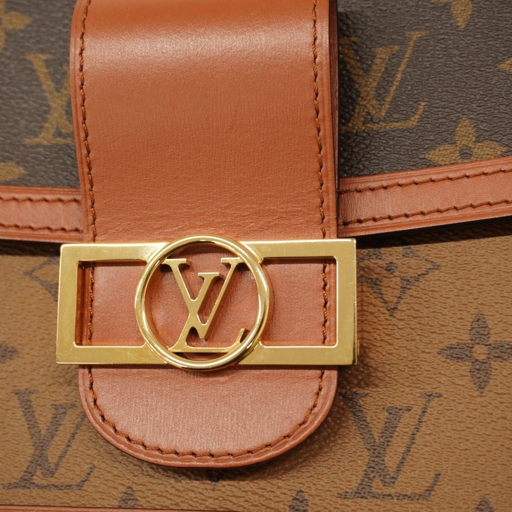 LOV Monogram Reverse Dauphine MM Handbag M45958 Brown 2-Way Bag for Women