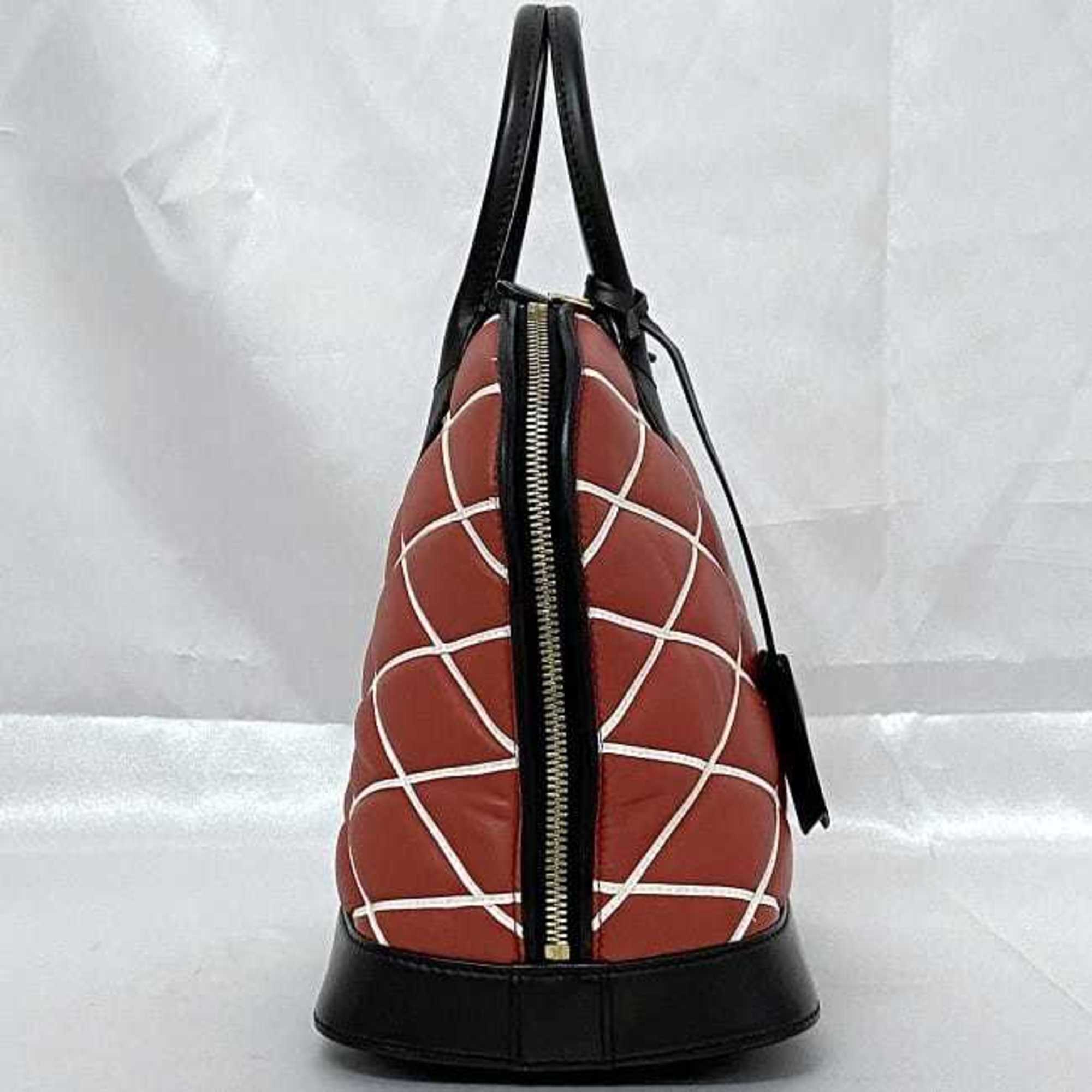 LOV Handbag Alma PM f-22474 Red Black Maltage 2WY Shoulder Bag Leather FO4104 LOUIS VUITTON Freestanding Quilting Women's Men's Stitching