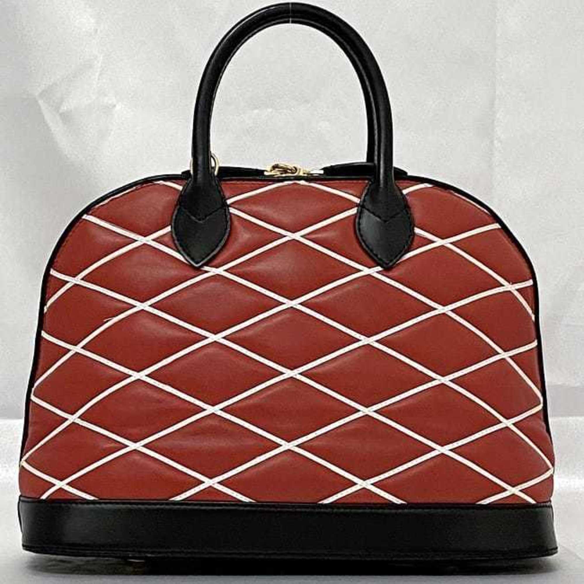 LOV Handbag Alma PM f-22474 Red Black Maltage 2WY Shoulder Bag Leather FO4104 LOUIS VUITTON Freestanding Quilting Women's Men's Stitching