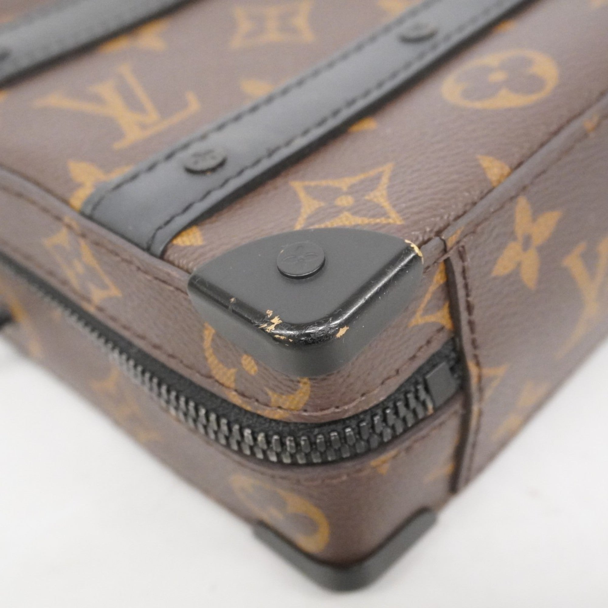 LOV Monogram Macassar Soft Handle Trunk Shoulder Bag M45935 Brown/Black Men's