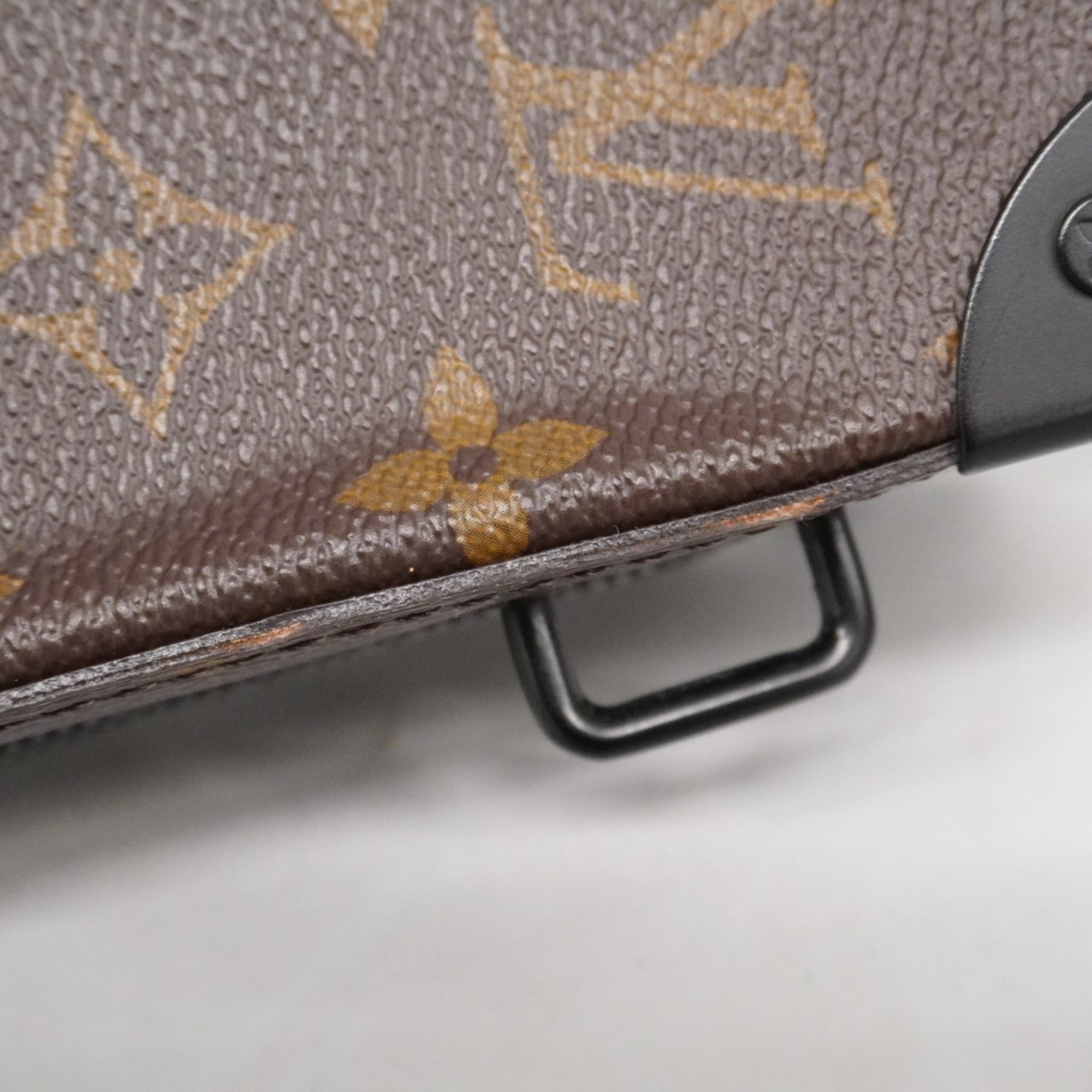 LOV Monogram Macassar Soft Handle Trunk Shoulder Bag M45935 Brown/Black Men's