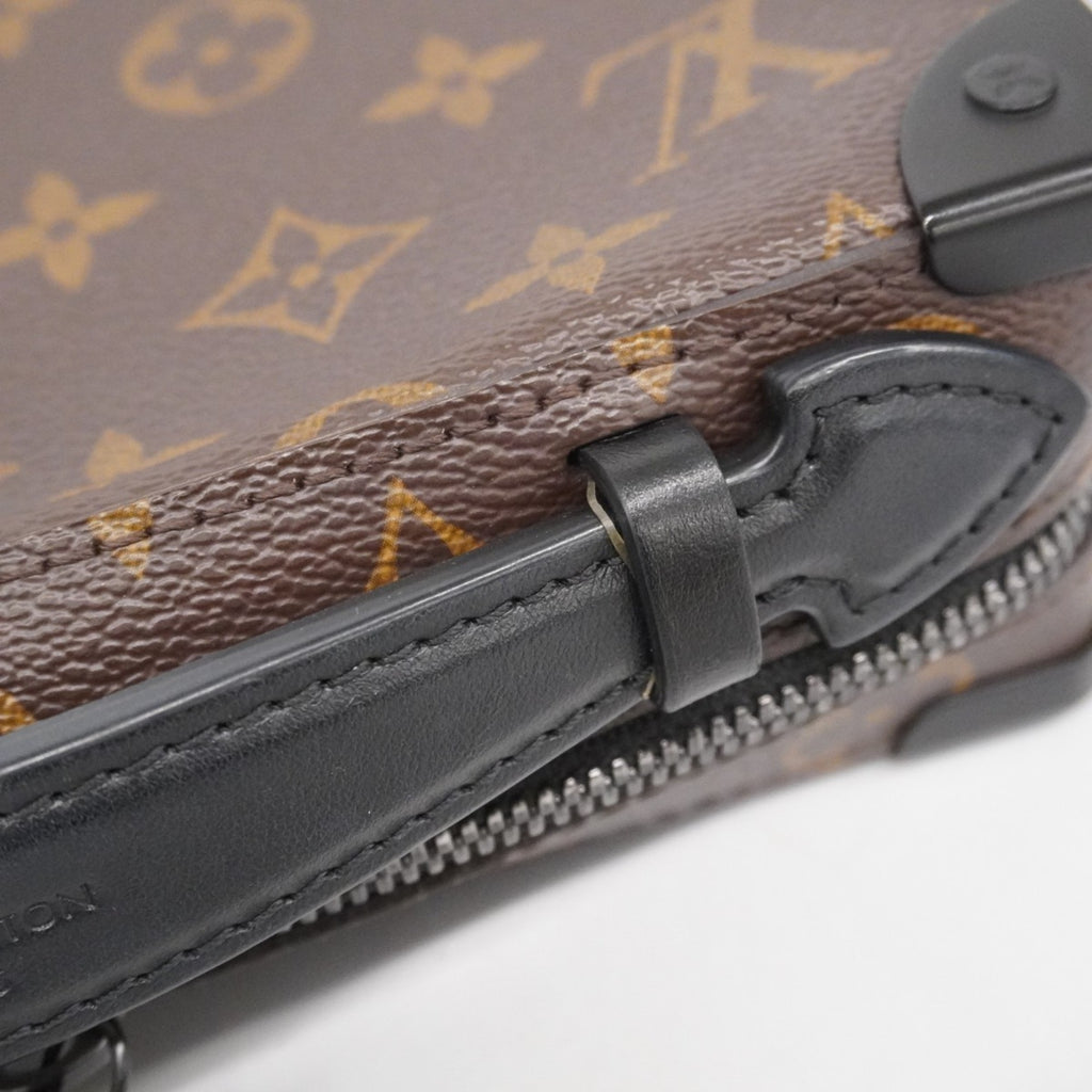 LOV Monogram Macassar Soft Handle Trunk Shoulder Bag M45935 Brown/Black Men's