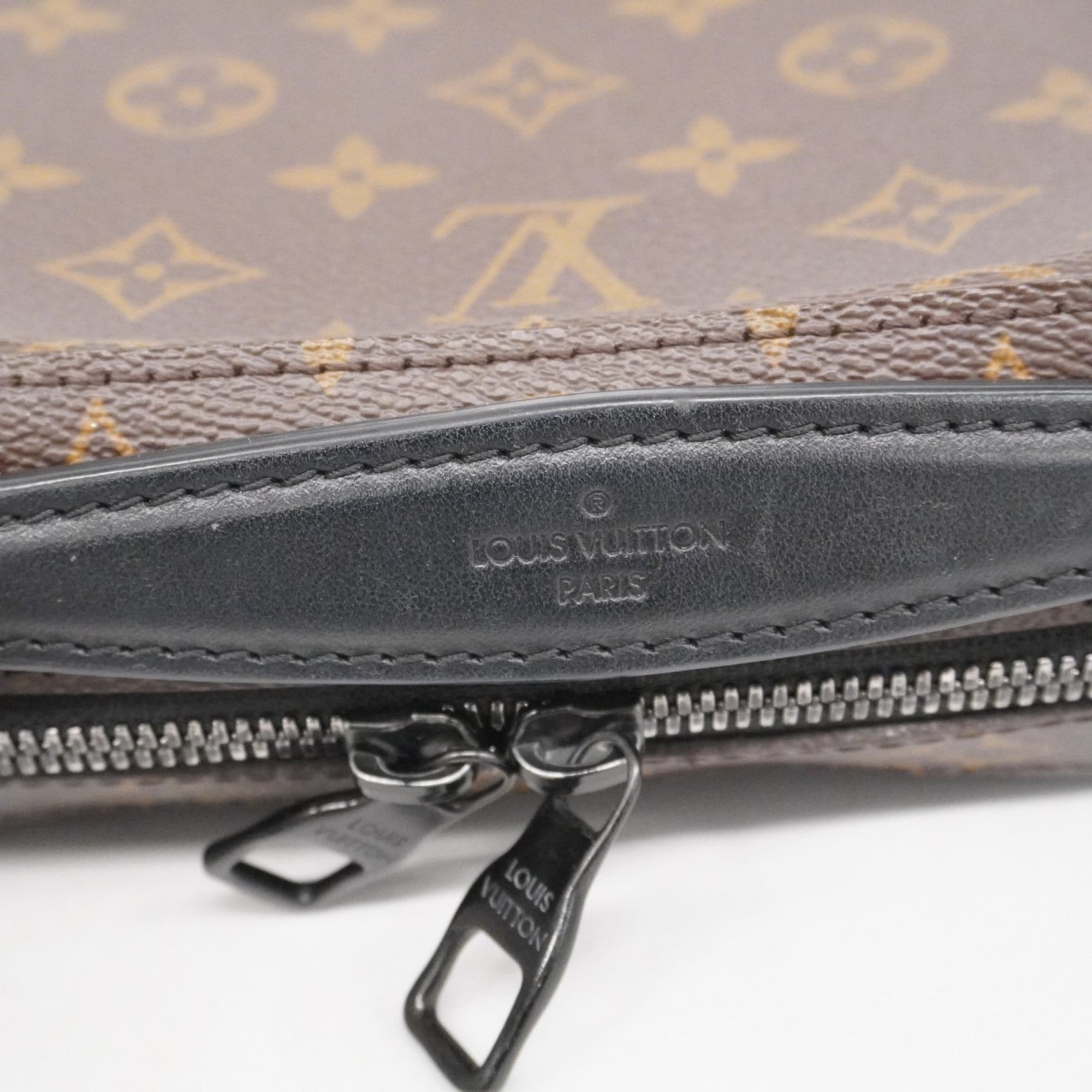 LOV Monogram Macassar Soft Handle Trunk Shoulder Bag M45935 Brown/Black Men's