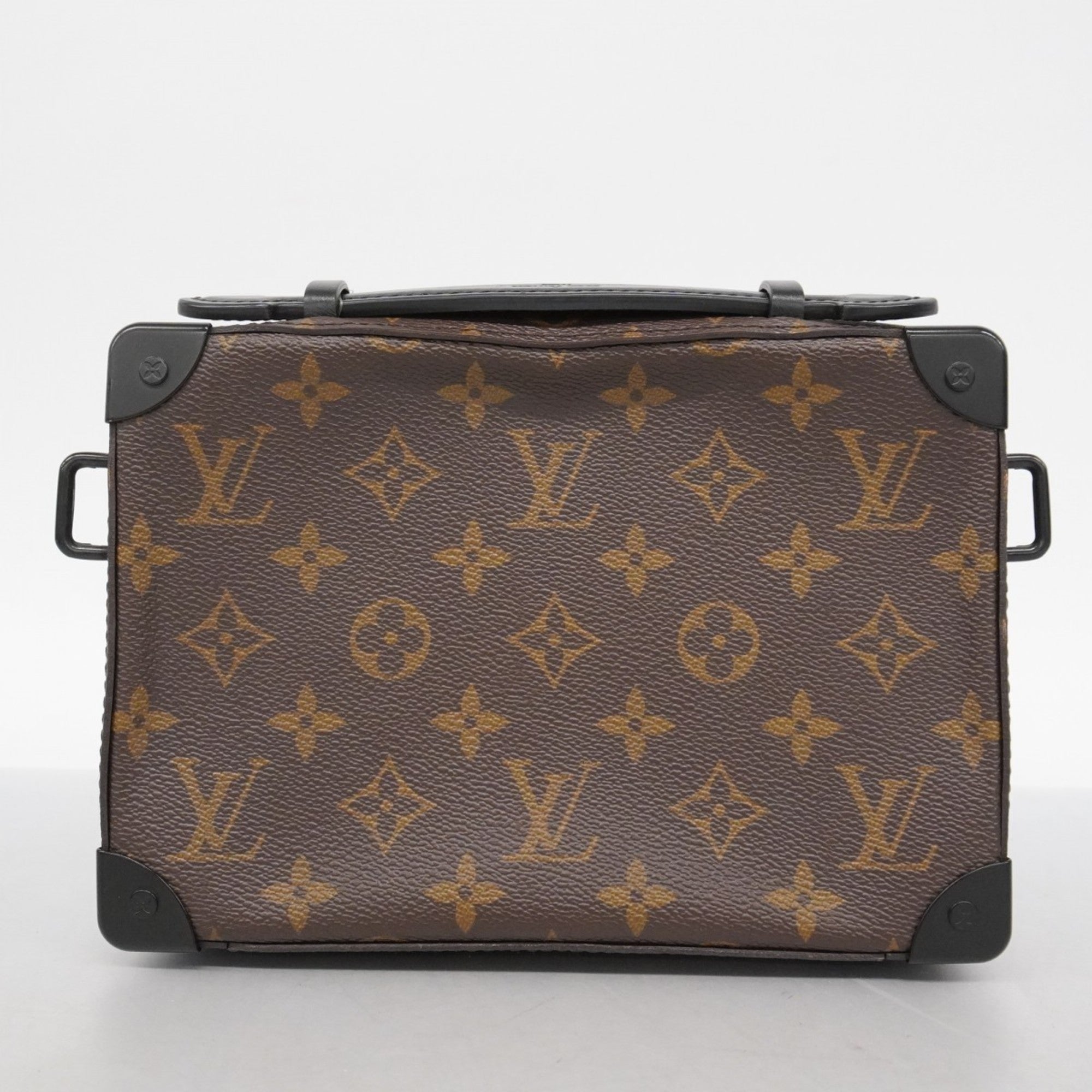 LOV Monogram Macassar Soft Handle Trunk Shoulder Bag M45935 Brown/Black Men's