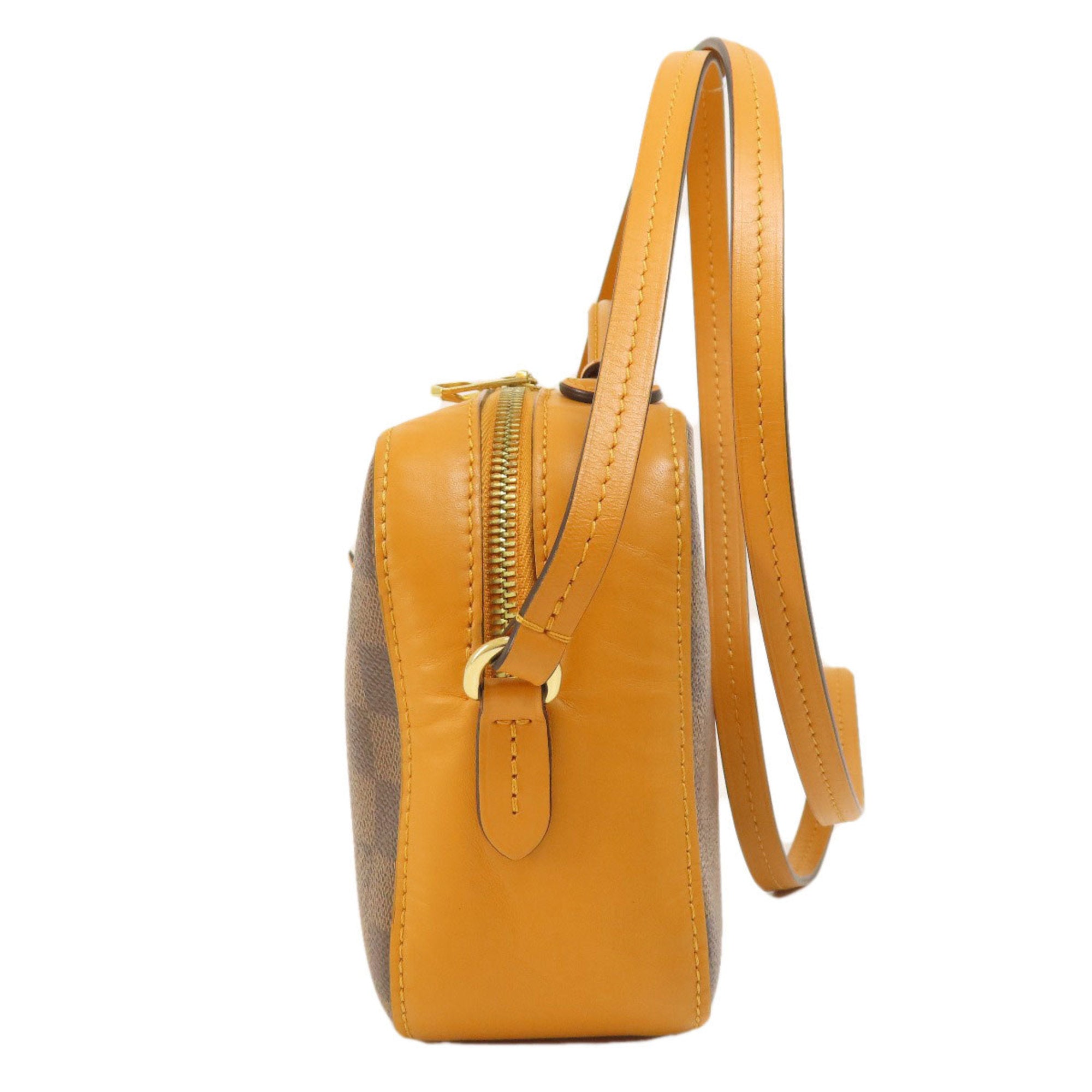 LOV N40178 Santa Monica Saffron Damier Ebene Shoulder Bag Canvas Women's