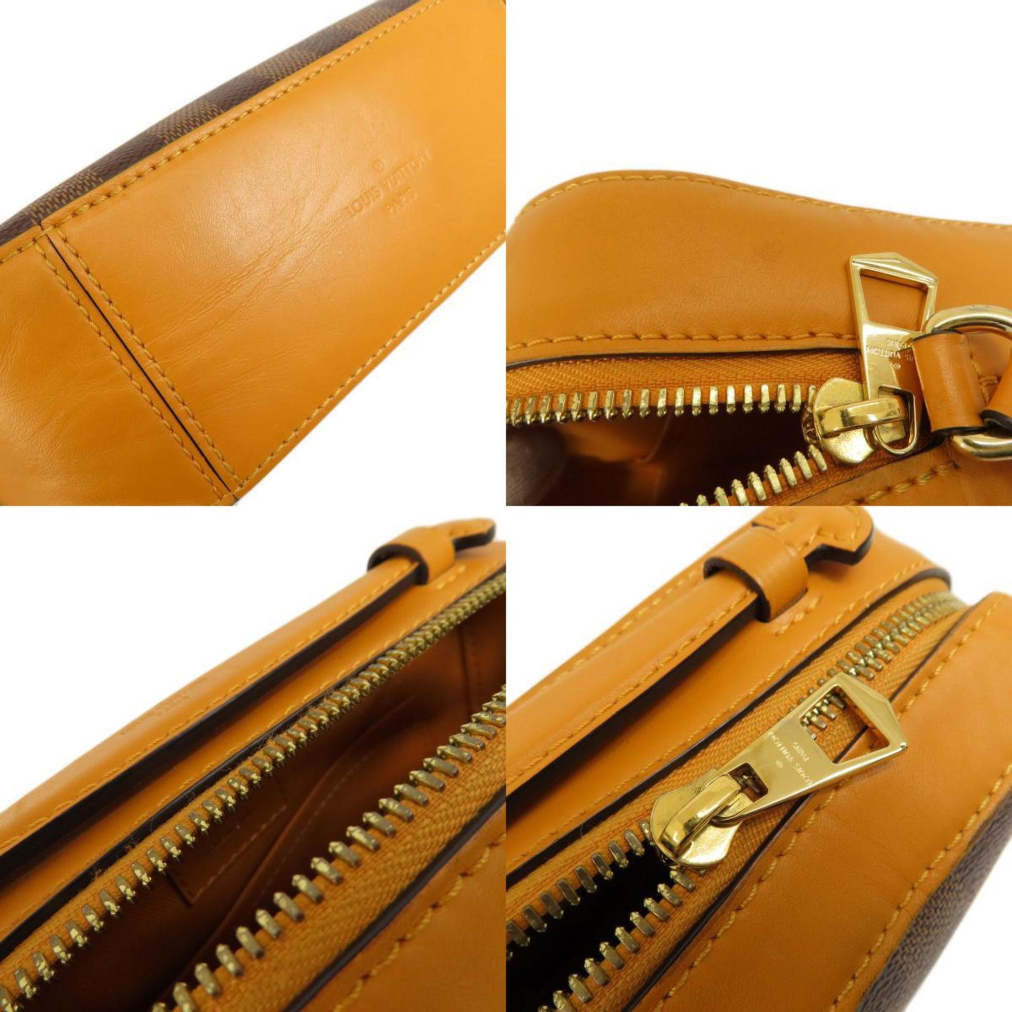 LOV N40178 Santa Monica Saffron Damier Ebene Shoulder Bag Canvas Women's