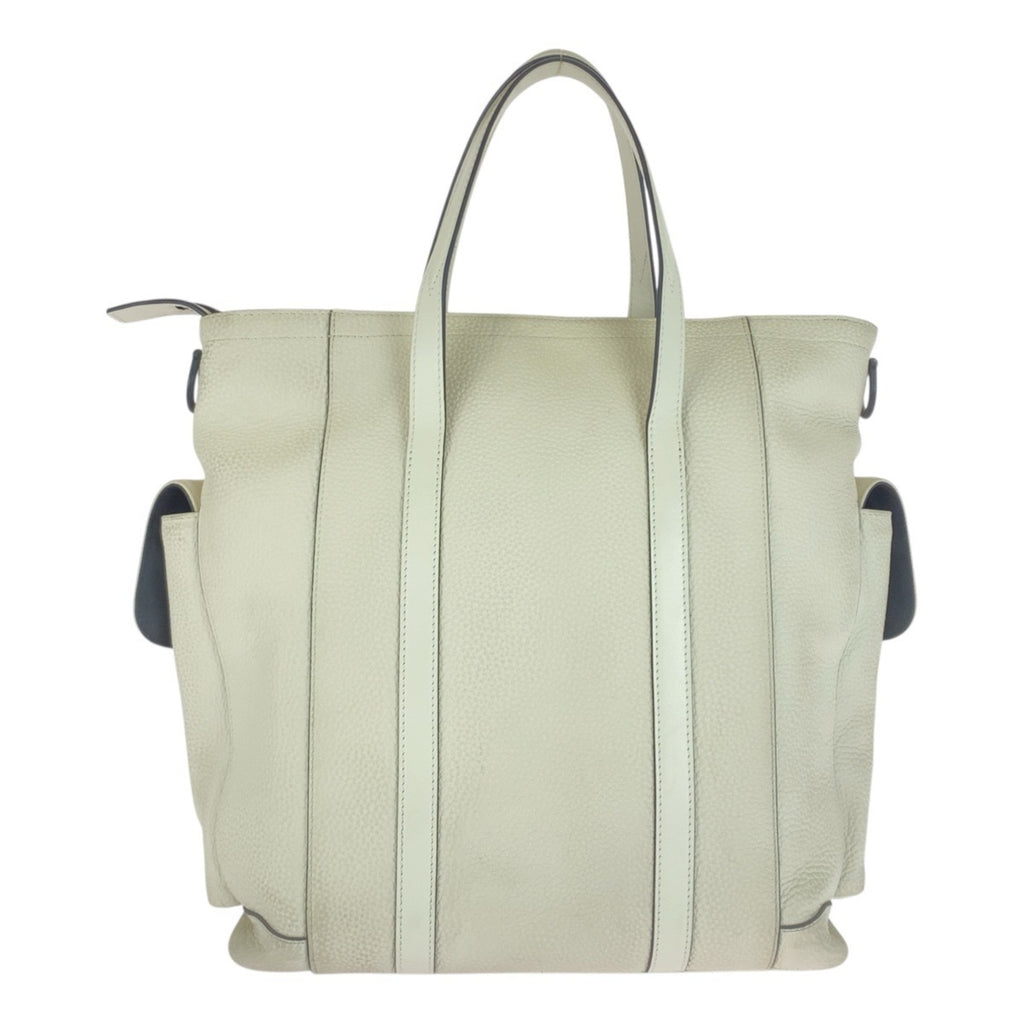 LOV Louis Vuitton Taurillon Christopher Tote in White, Cream, and Black Leather with Hardware, M58477, Men's Bag, Handbag