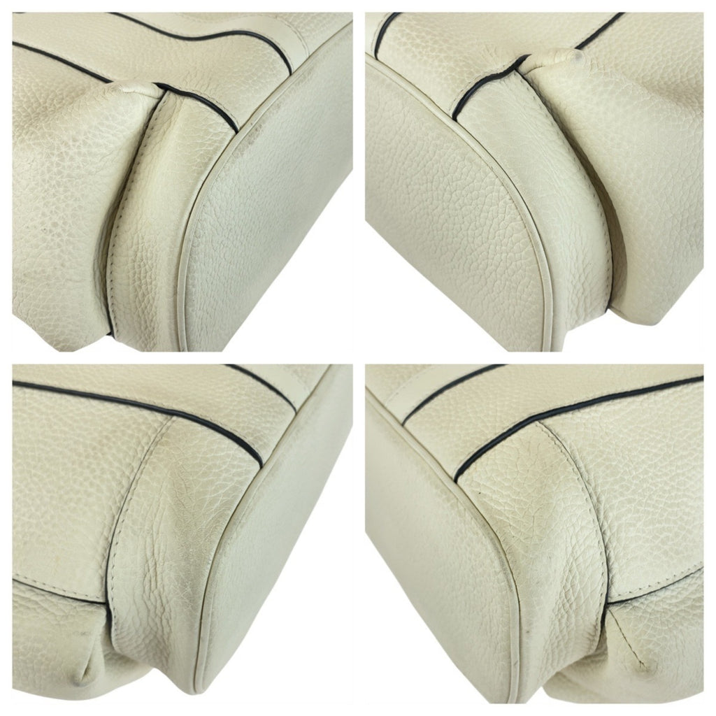 LOV Louis Vuitton Taurillon Christopher Tote in White, Cream, and Black Leather with Hardware, M58477, Men's Bag, Handbag