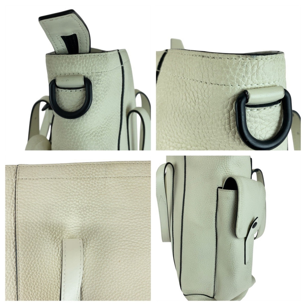 LOV Louis Vuitton Taurillon Christopher Tote in White, Cream, and Black Leather with Hardware, M58477, Men's Bag, Handbag