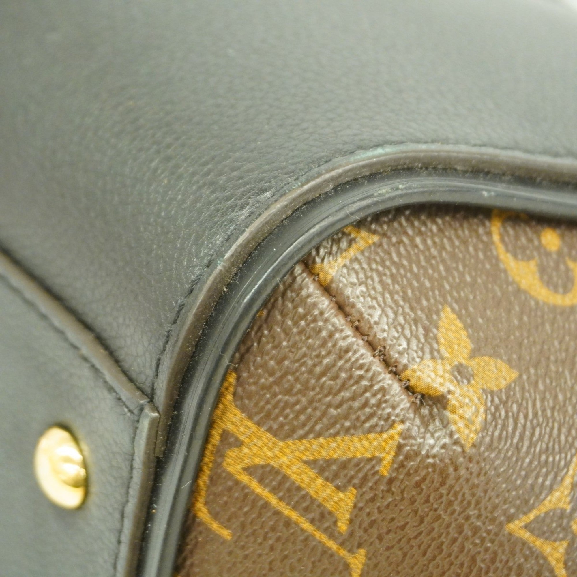 LOV Monogram Kimono MM Tote Bag M40460 Brown Noir Women's