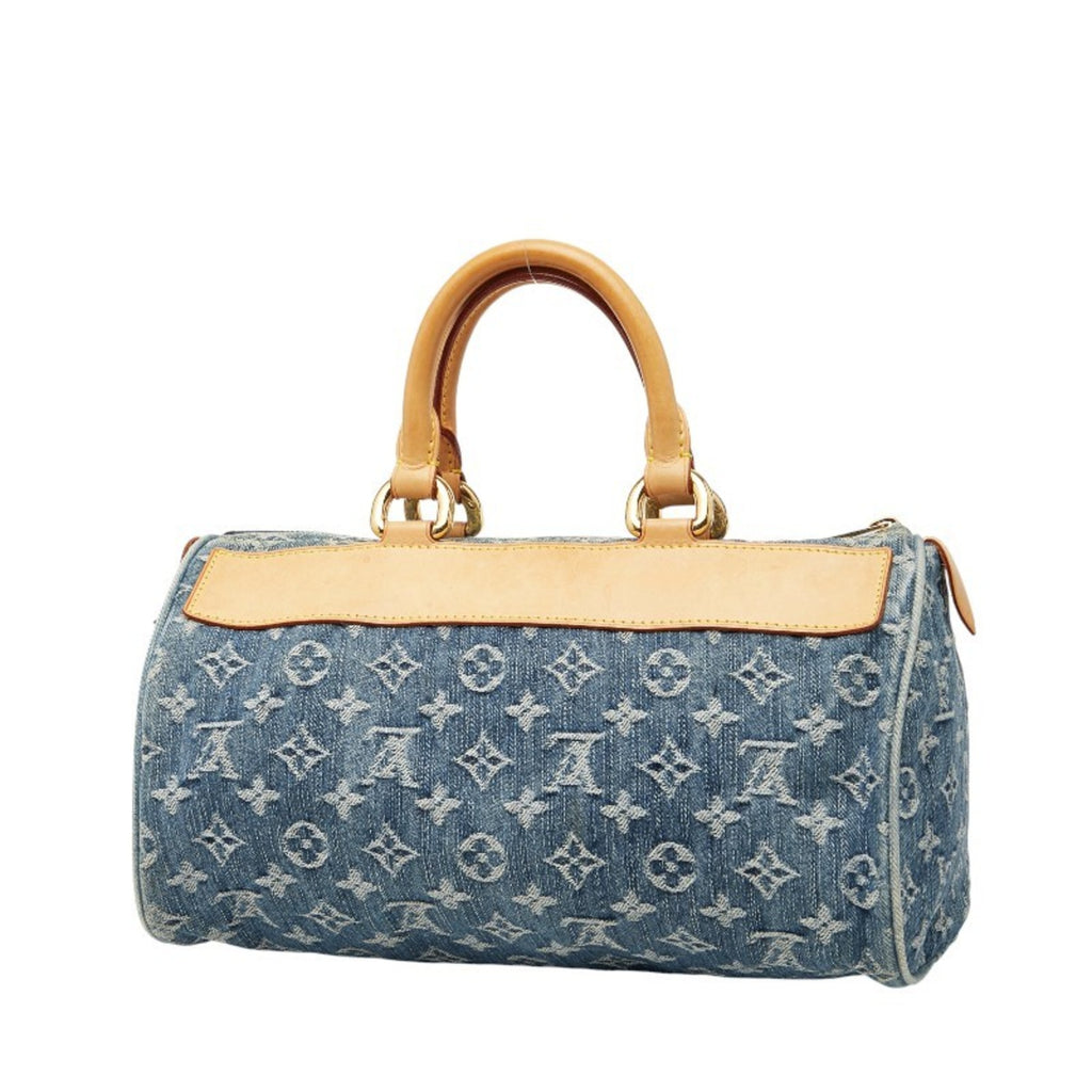 LOV Monogram Denim Neo Speedy Handbag Mini Boston Bag M95019 Indigo Blue Canvas and Leather Women's LOUIS VUITTON