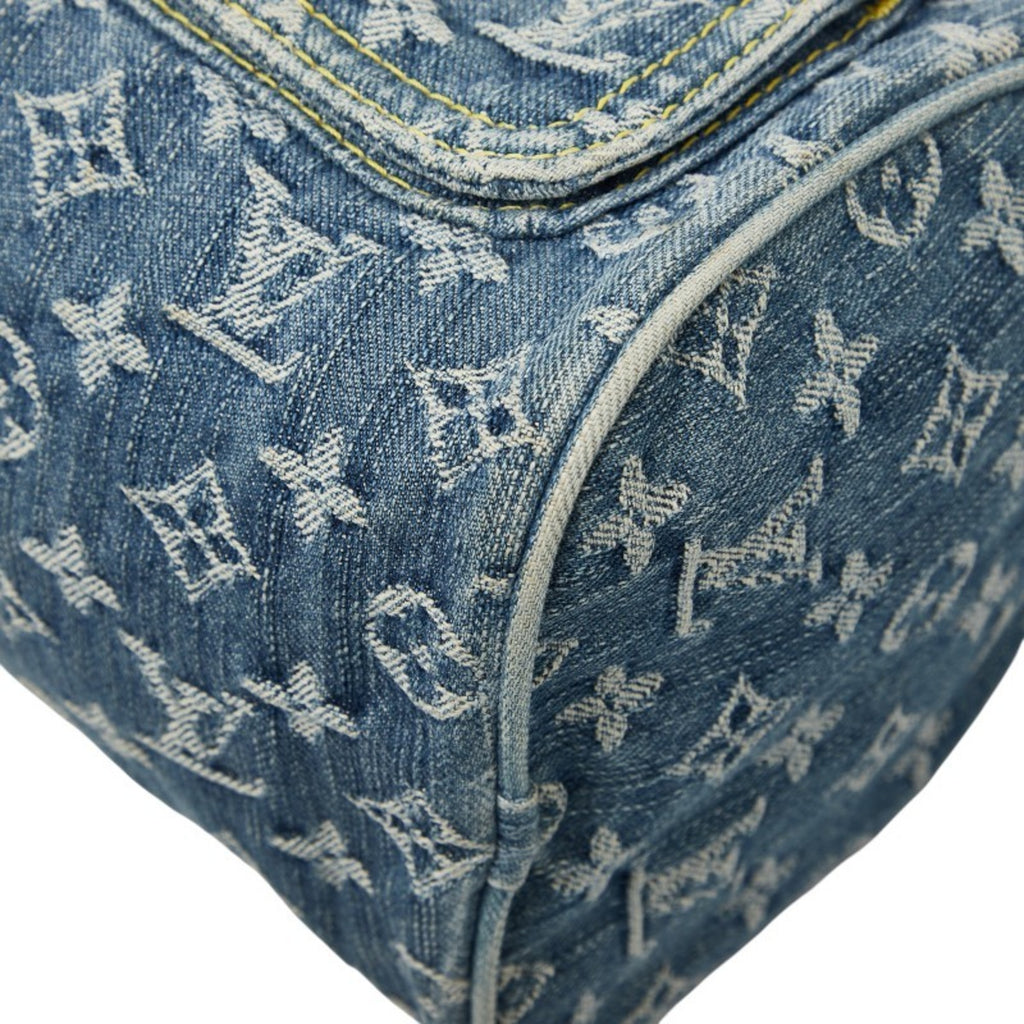 LOV Monogram Denim Neo Speedy Handbag Mini Boston Bag M95019 Indigo Blue Canvas and Leather Women's LOUIS VUITTON