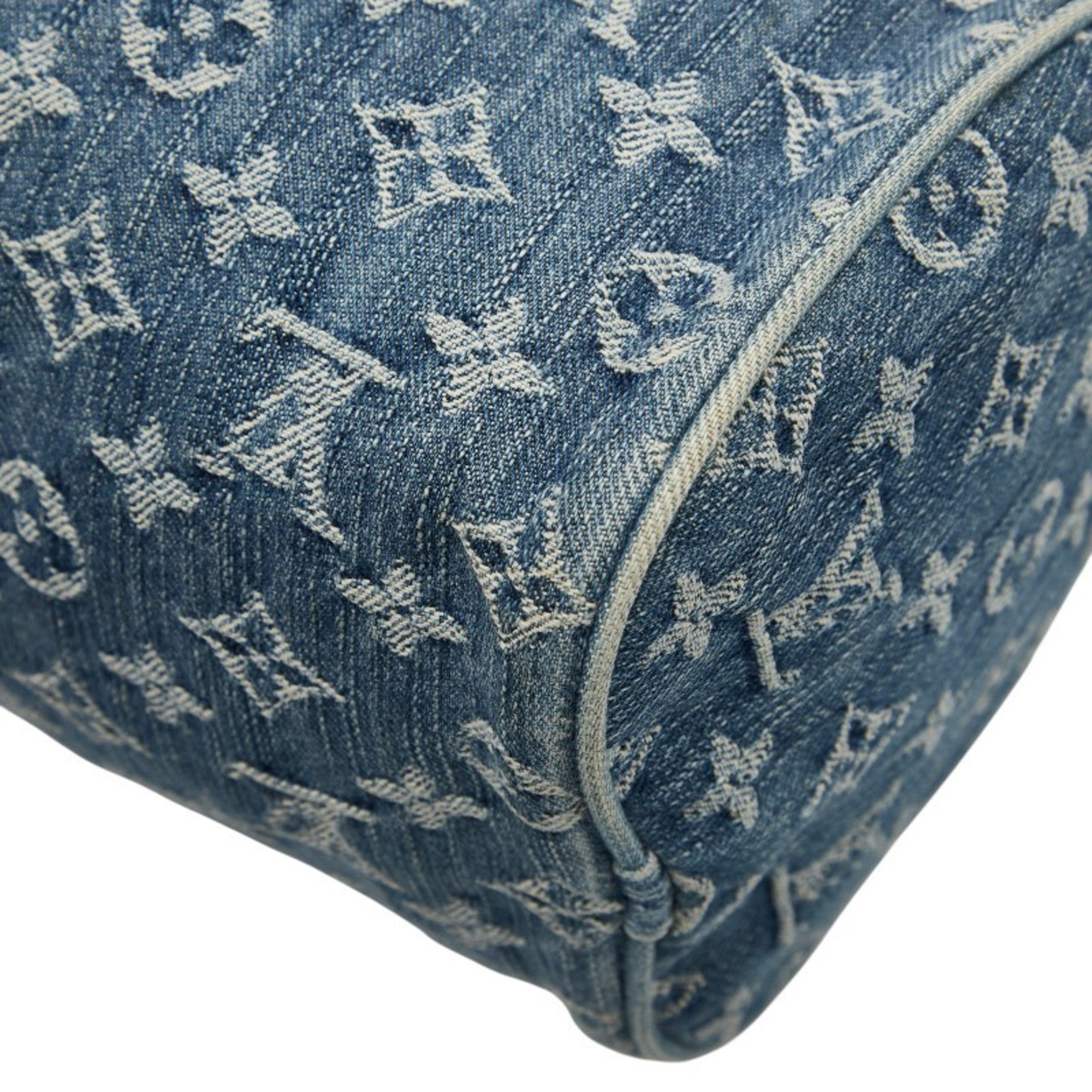 LOV Monogram Denim Neo Speedy Handbag Mini Boston Bag M95019 Indigo Blue Canvas and Leather Women's LOUIS VUITTON