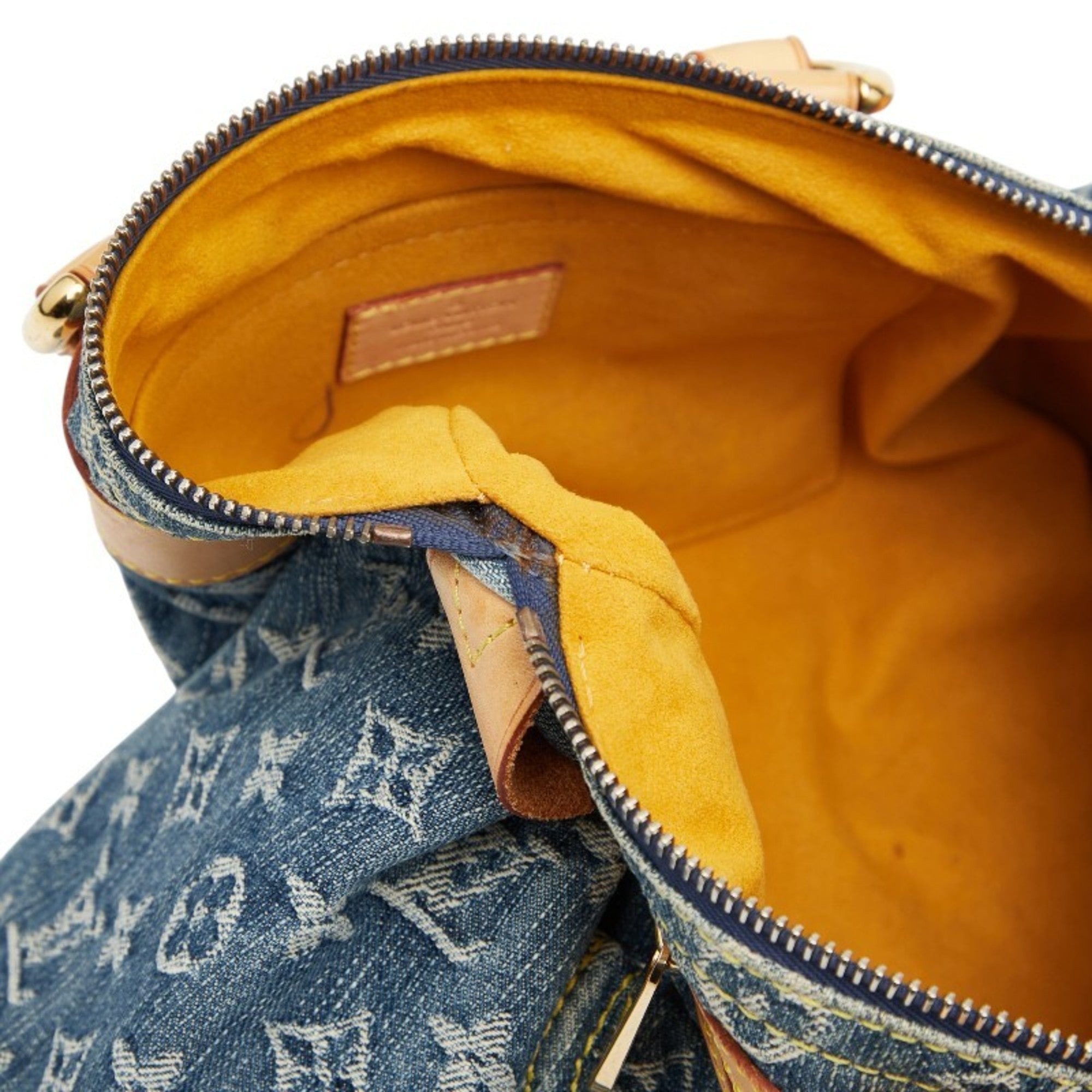 LOV Monogram Denim Neo Speedy Handbag Mini Boston Bag M95019 Indigo Blue Canvas and Leather Women's LOUIS VUITTON