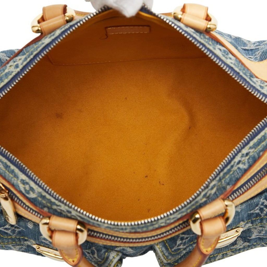 LOV Monogram Denim Neo Speedy Handbag Mini Boston Bag M95019 Indigo Blue Canvas and Leather Women's LOUIS VUITTON