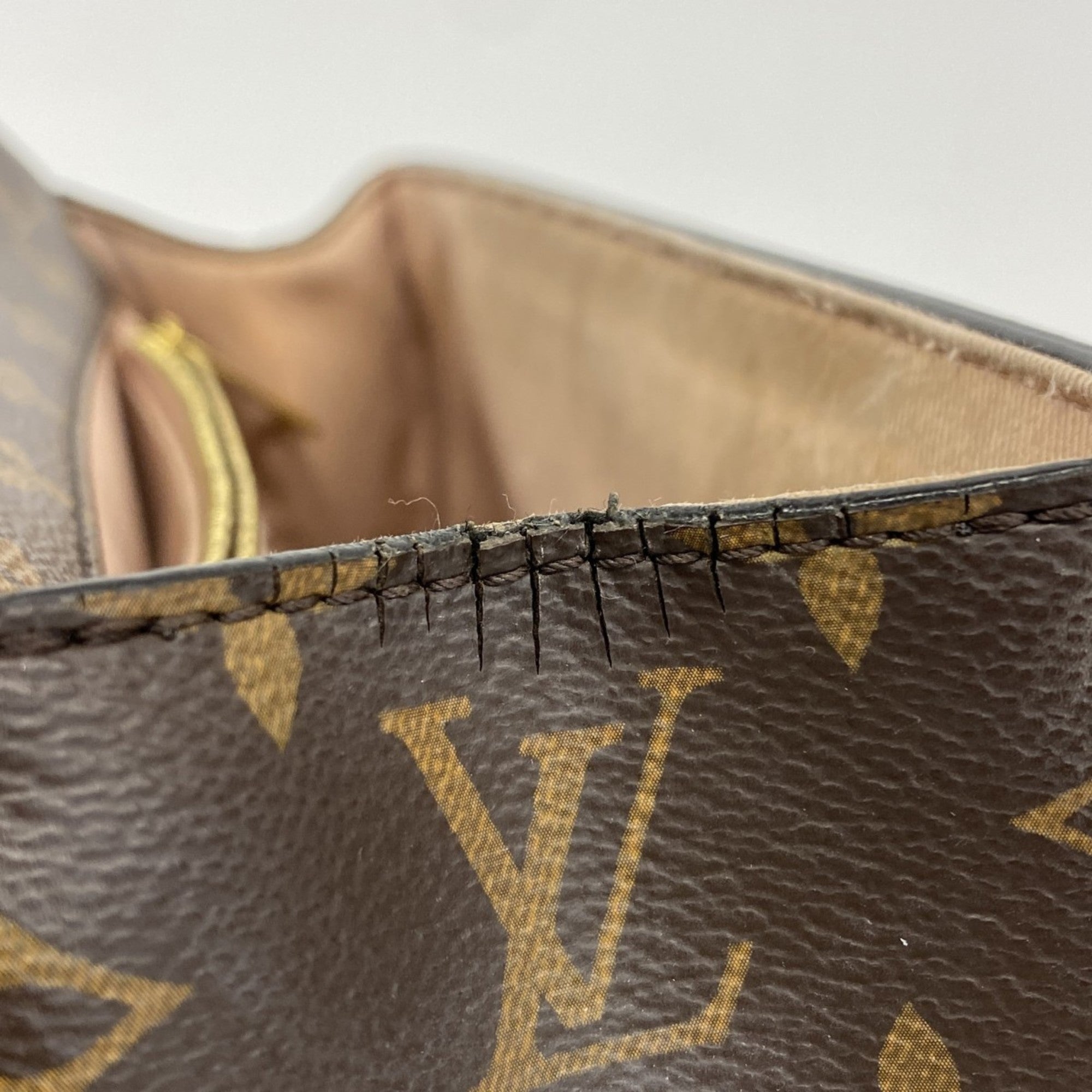 LOV Monogram Vernis Cherrywood PM Handbag M53355 Brown Rose Ballerine 2-Way Bag for Women