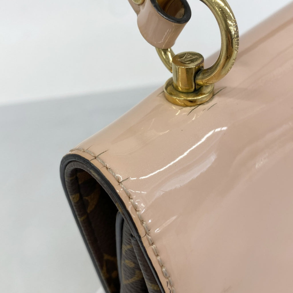 LOV Monogram Vernis Cherrywood PM Handbag M53355 Brown Rose Ballerine 2-Way Bag for Women