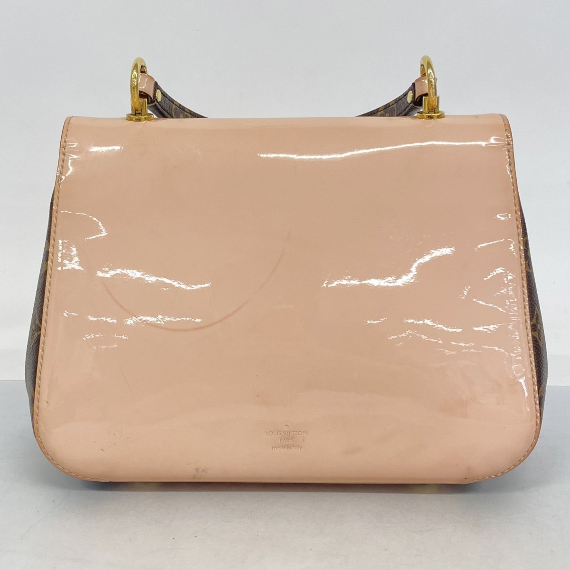 LOV Monogram Vernis Cherrywood PM Handbag M53355 Brown Rose Ballerine 2-Way Bag for Women