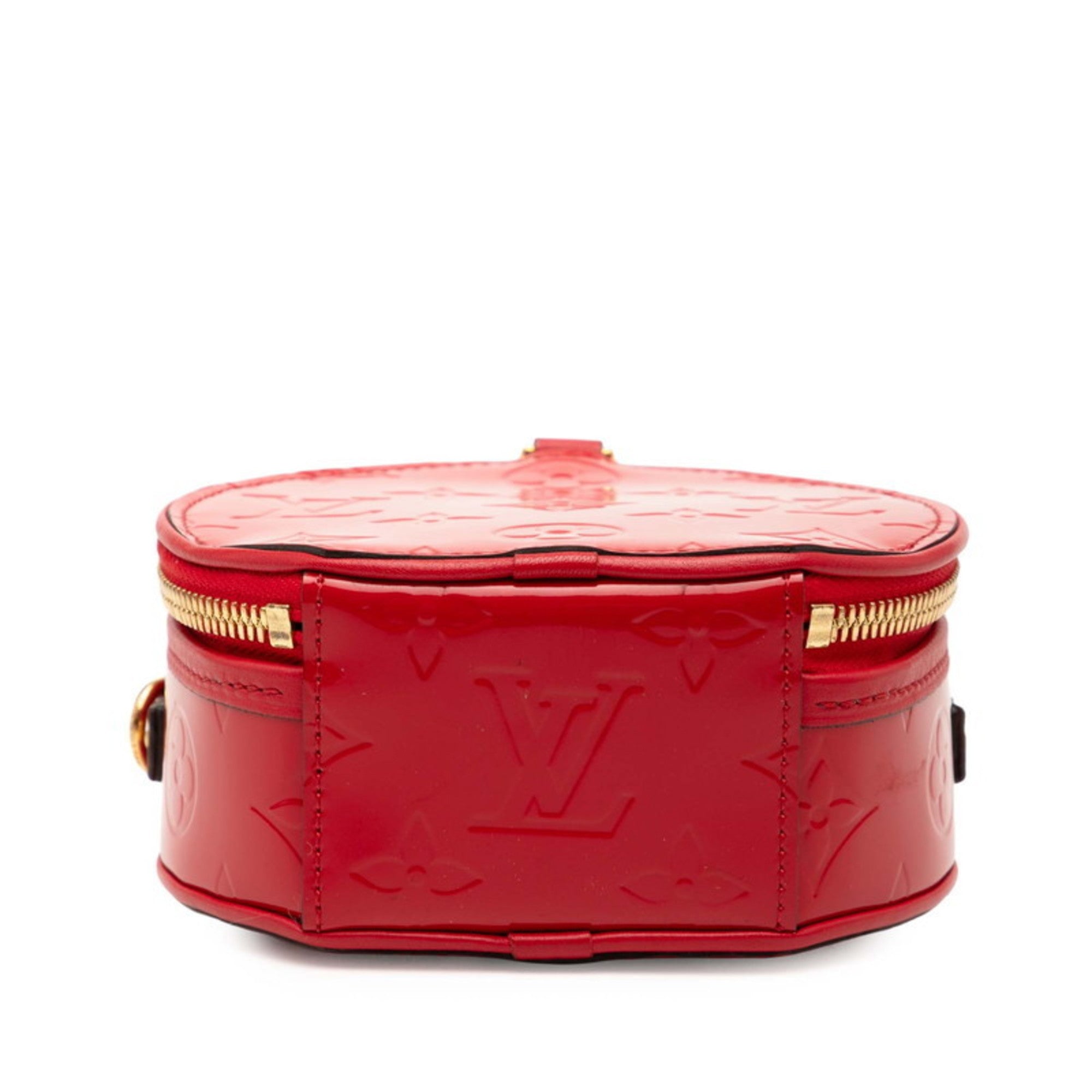 LOV Monogram Vernis Mini Boite Chapeau Crossbody Shoulder Bag M90498 Rouge Patent Leather Women's LOUIS VUITTON