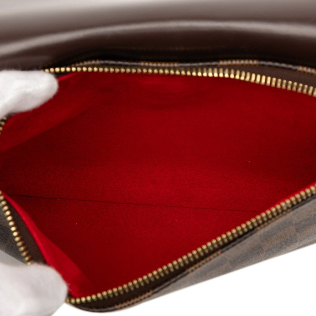 LOV Damier Twice Shoulder Bag N48259 Brown Leather Women's LOUIS VUITTON