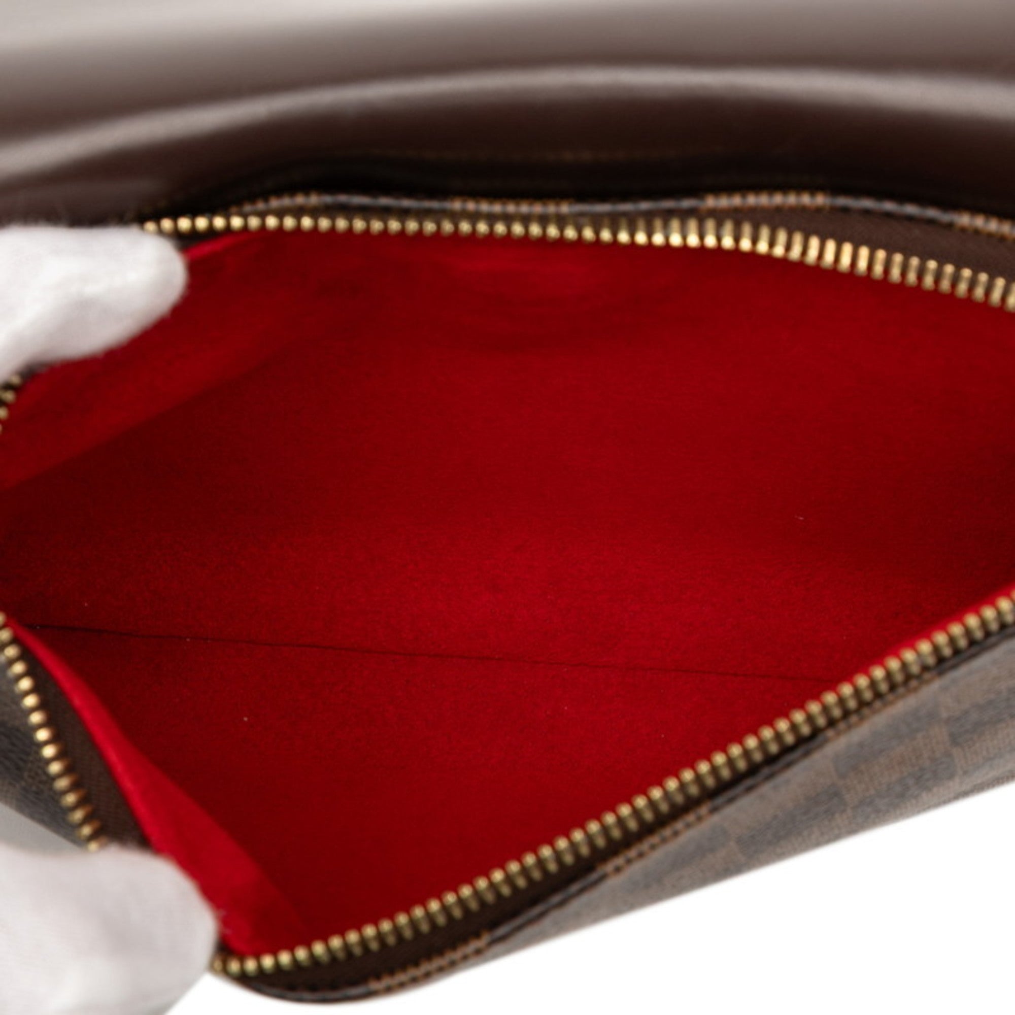 LOV Damier Twice Shoulder Bag N48259 Brown Leather Women's LOUIS VUITTON