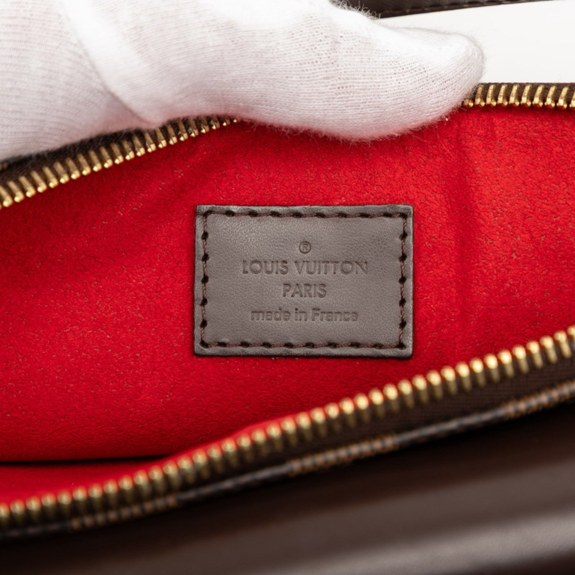 LOV Damier Twice Shoulder Bag N48259 Brown Leather Women's LOUIS VUITTON