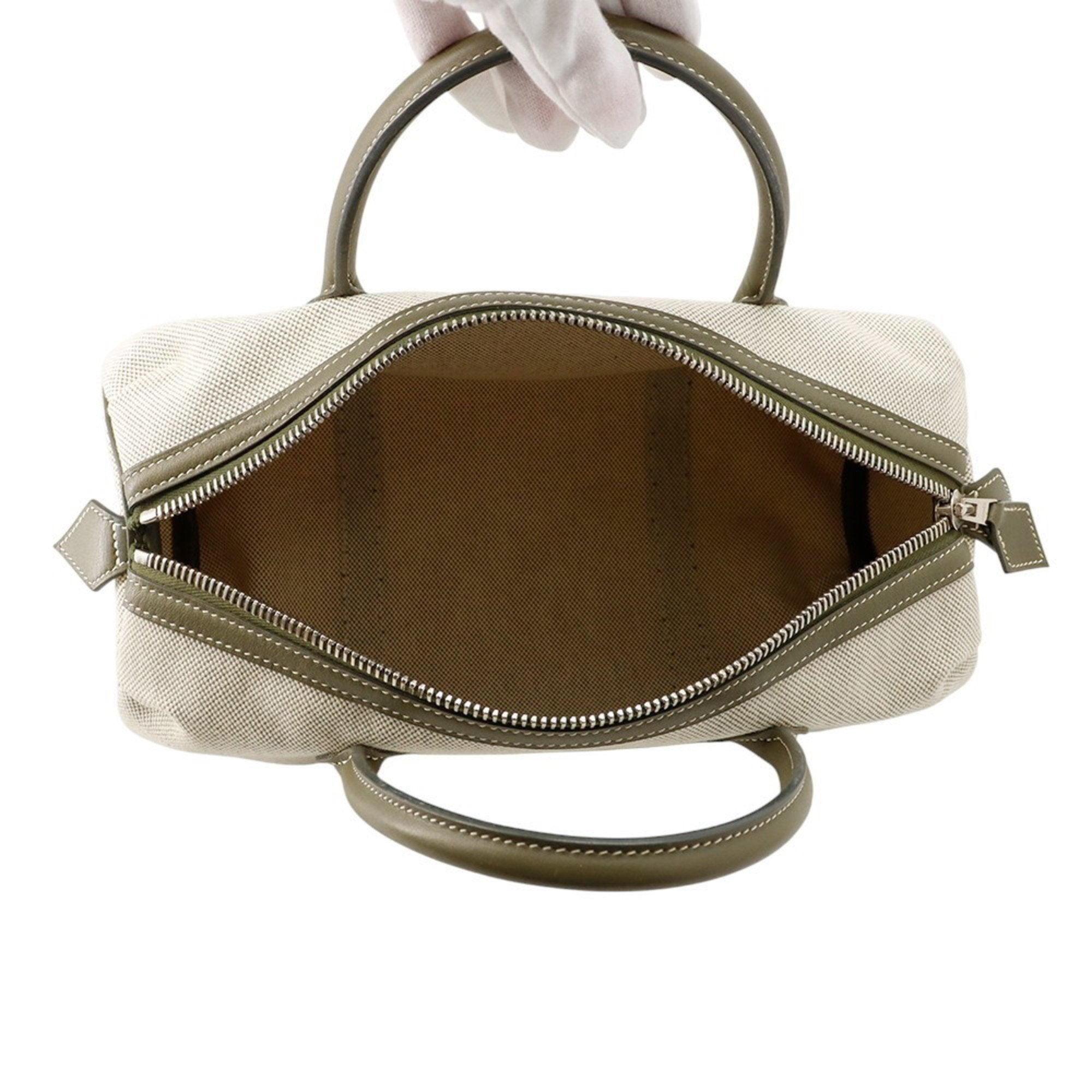 HMS handbag Polochon Mademoiselle Natural Ververonaise Toile H Barenia