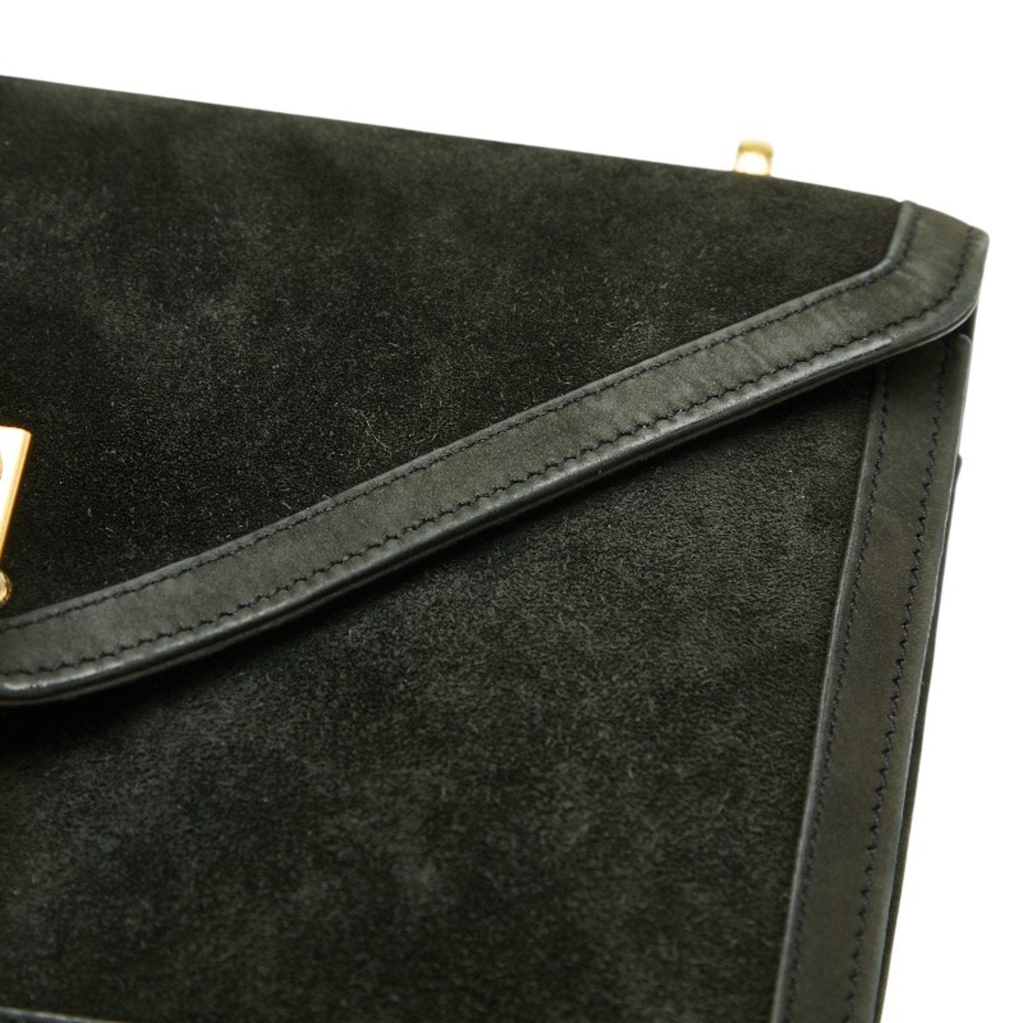 HMS Alcazar Chain Shoulder Bag in Gray, Black, and Gold. Women's. HERMES