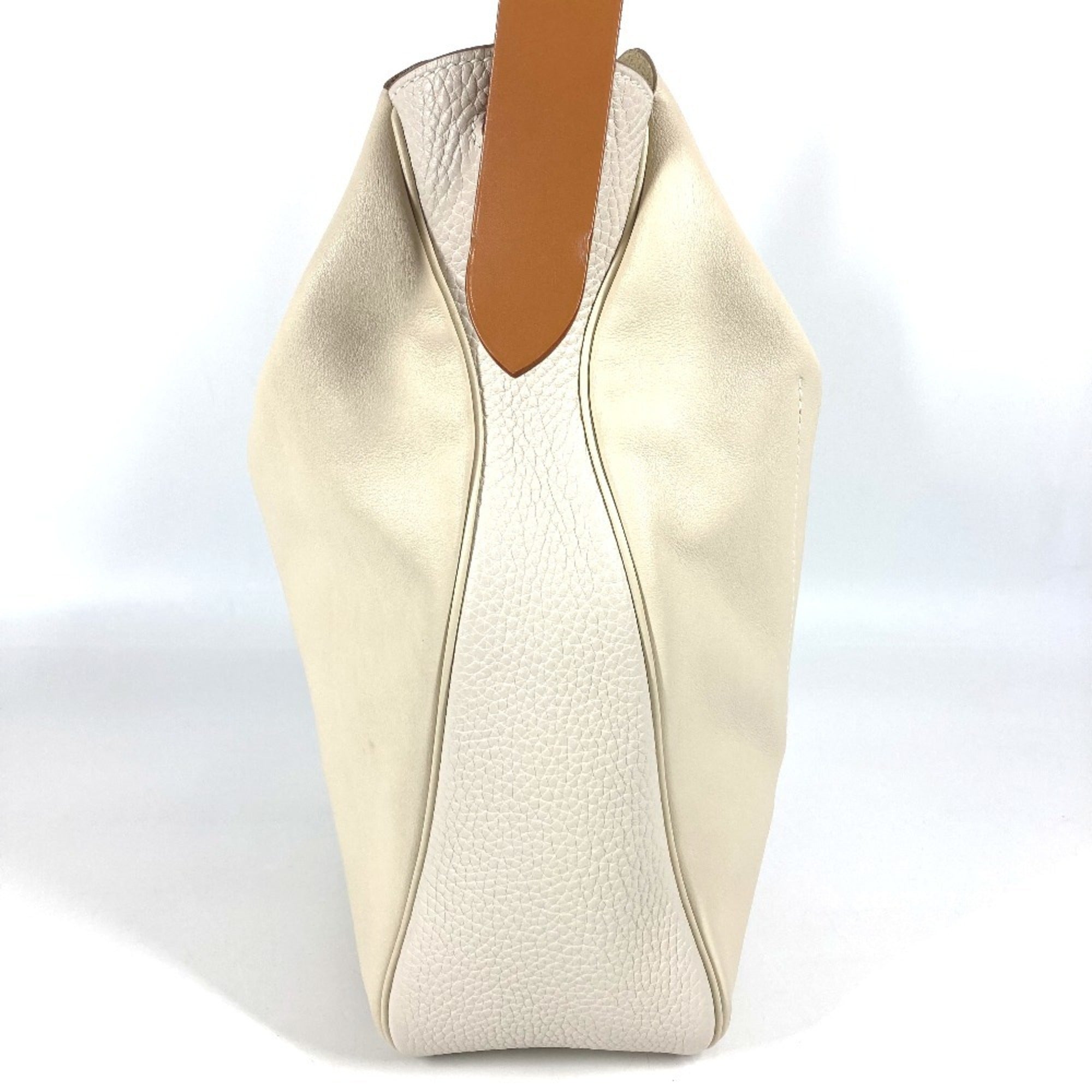 HMS Villevolt 24 Shoulder Tote Bag, Leather, Men's and Women's, Ivory