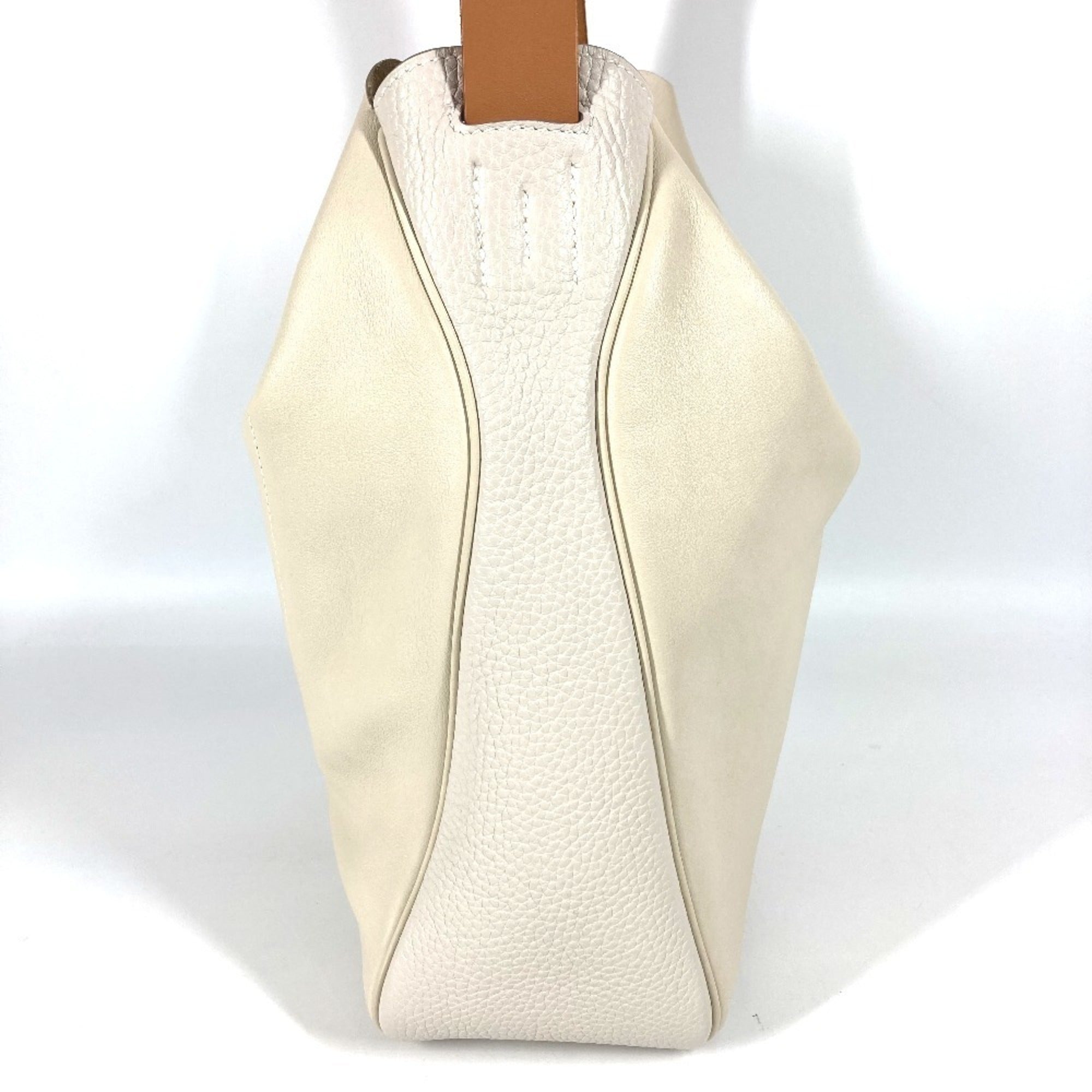 HMS Villevolt 24 Shoulder Tote Bag, Leather, Men's and Women's, Ivory