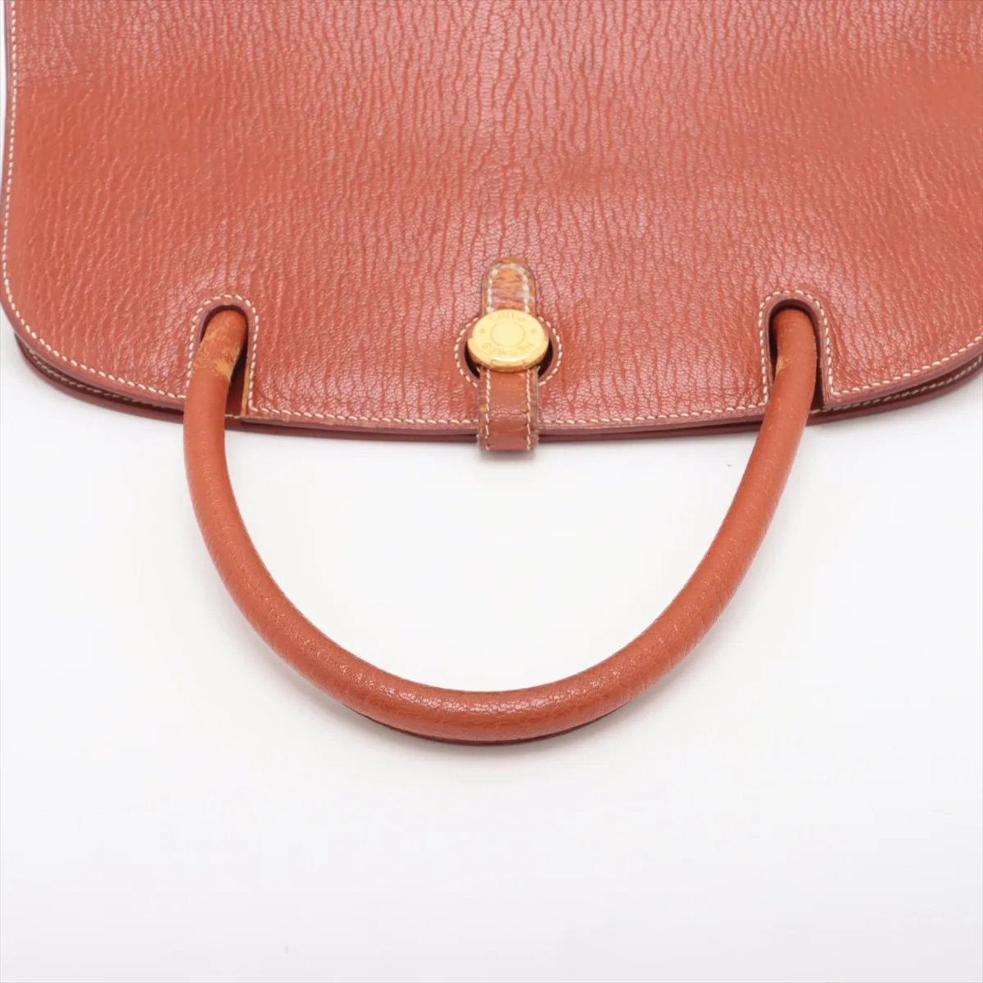 HMS Hermès □C engraved Darvi GM Chevre Coromandel leather handbag tote for women