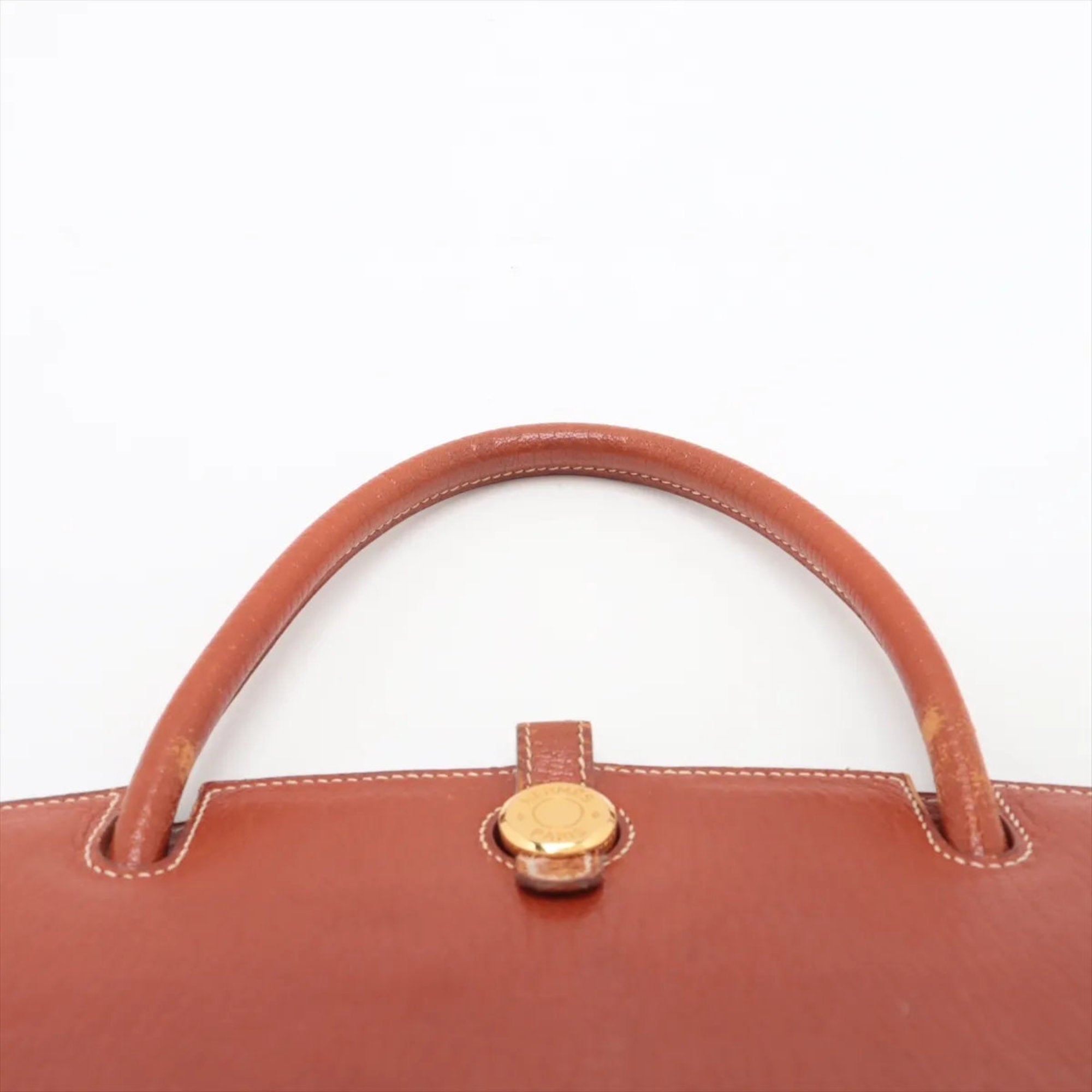 HMS Hermès □C engraved Darvi GM Chevre Coromandel leather handbag tote for women