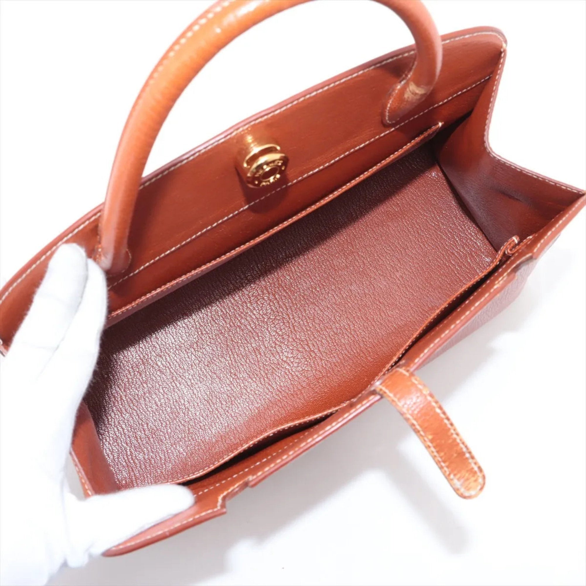 HMS Hermès □C engraved Darvi GM Chevre Coromandel leather handbag tote for women
