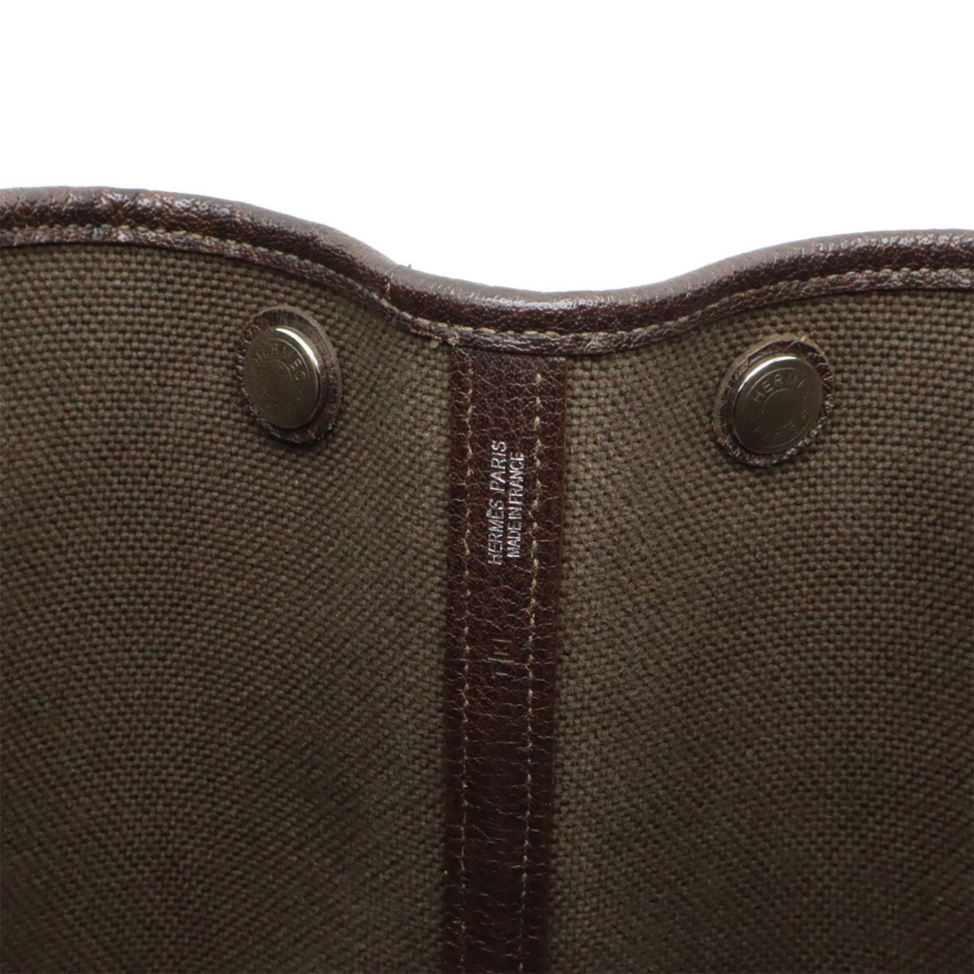 HMS Garden PM 36 Tote Bag, Handbag, Toile Seau H Leather, Rouge Garance Red, K Stamp