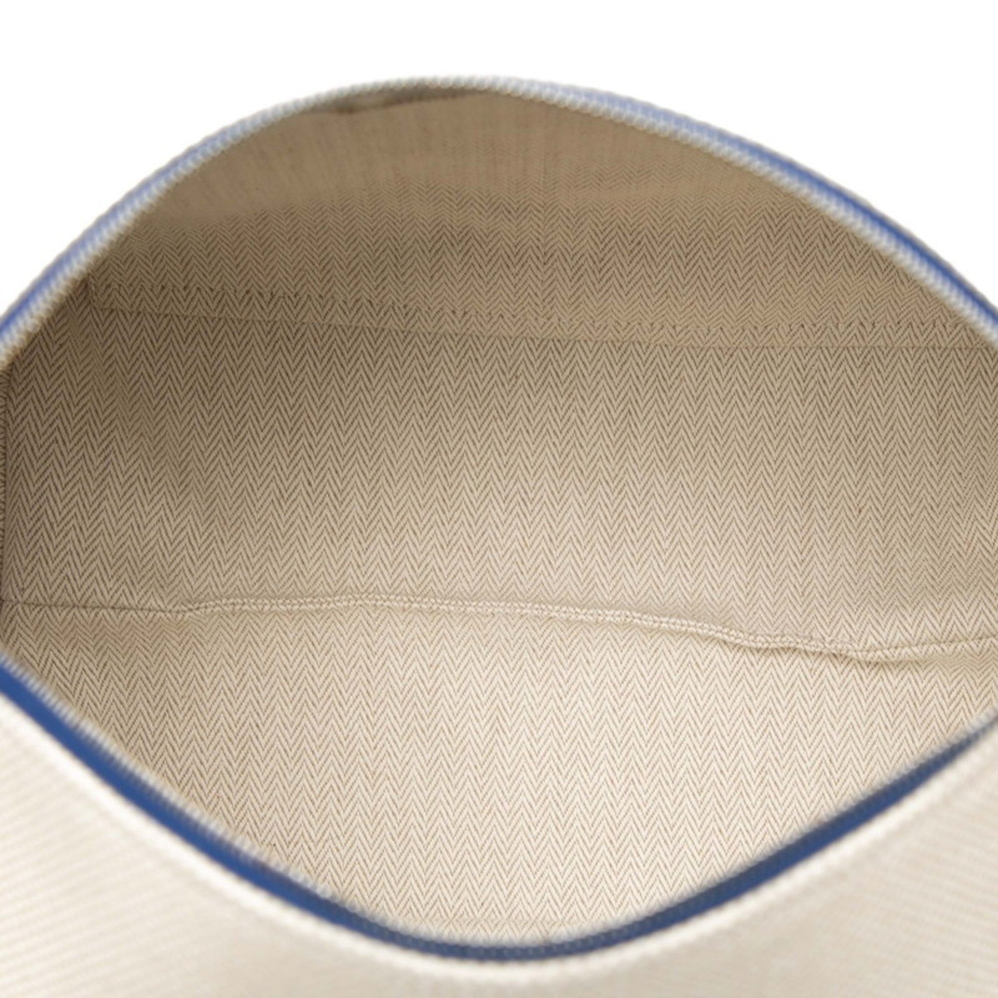 HMS Hermès Brid a Black GM Cabriole Handbag in Beige and Navy Toile H for Women