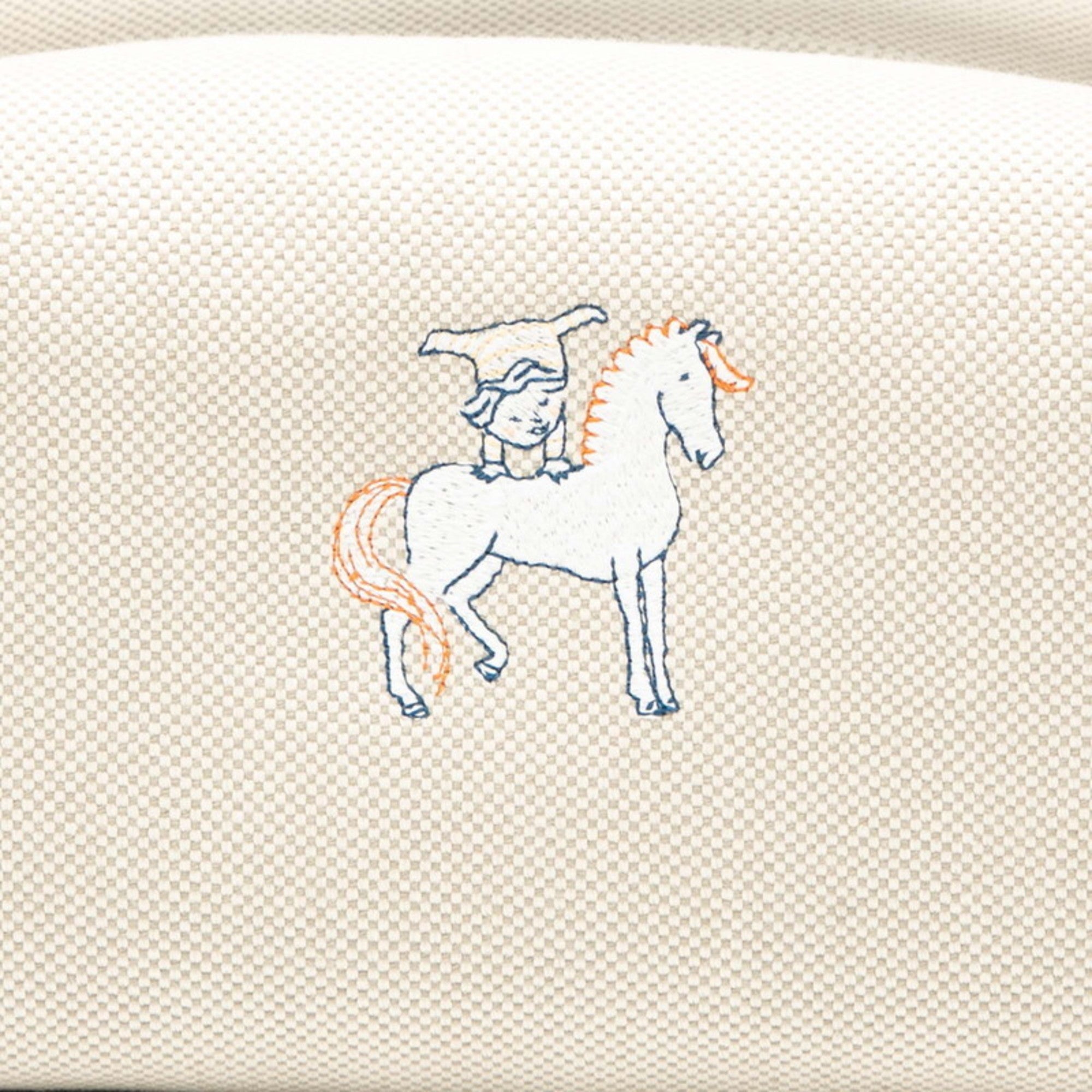 HMS Hermès Brid a Black GM Cabriole Handbag in Beige and Navy Toile H for Women